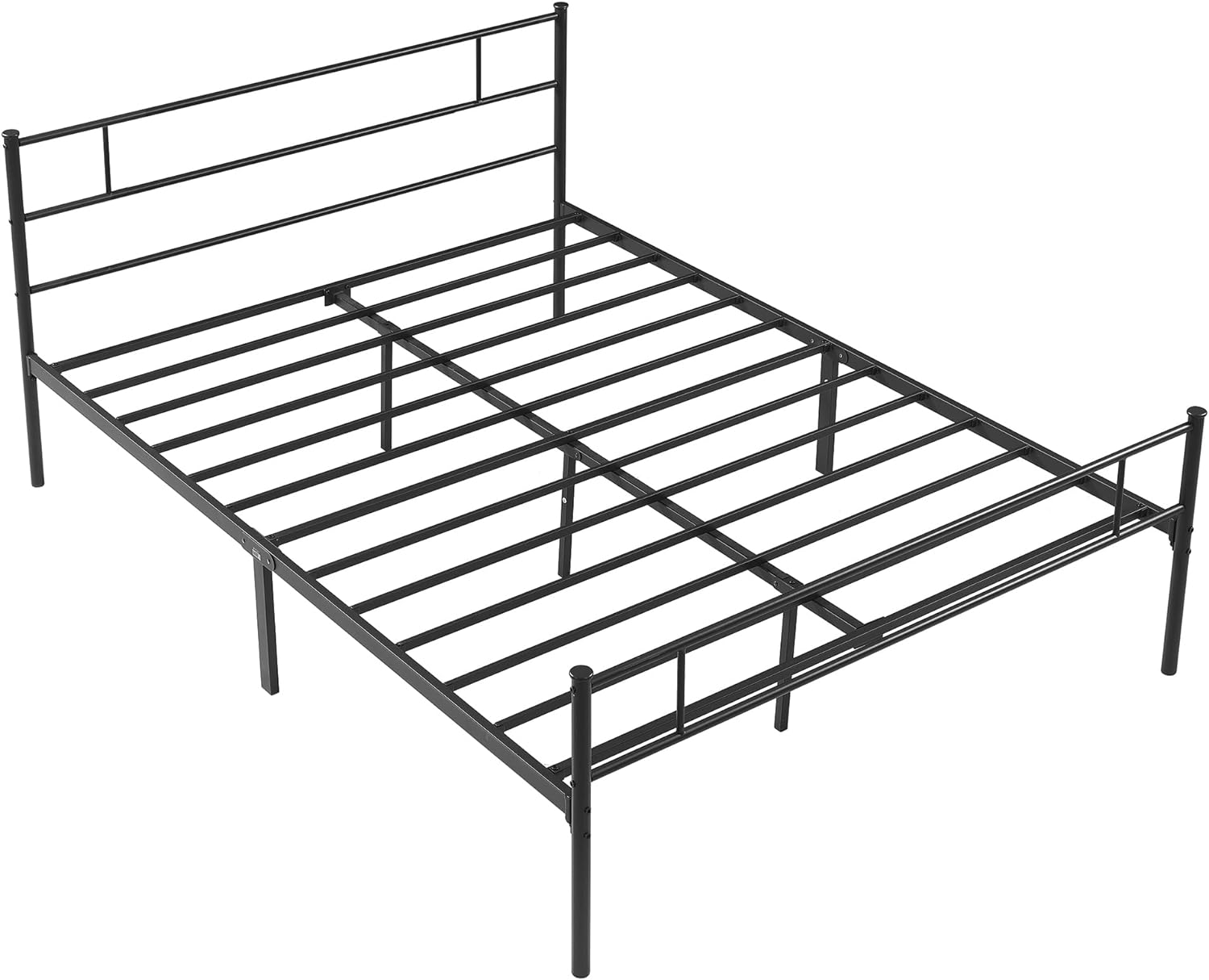 VECELO Platform Bed Frame with Headboard and Footboard, 12'' Under-Bed Storage & Strong Metal Slats Support