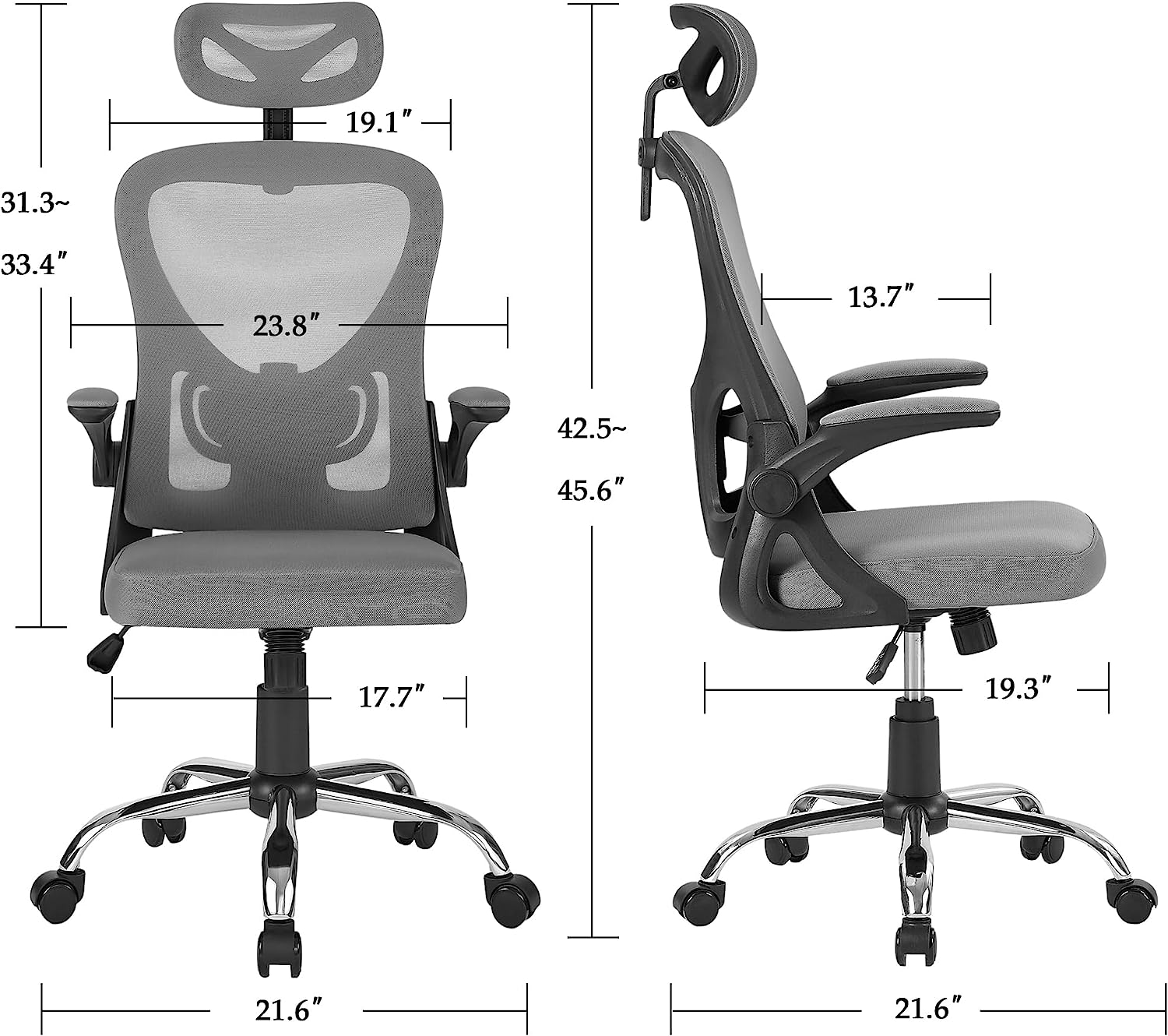 Adjustable office computer writing chair back support neck rest footrest  WFH