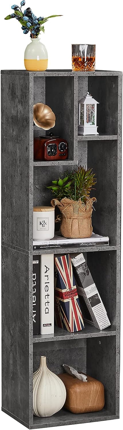 VECELO Modern 3-Tier Small Bookcase, 4 Cube/5 Cube Bookshelf/Storage Organizer for Living Room,Bedroom,Home Office