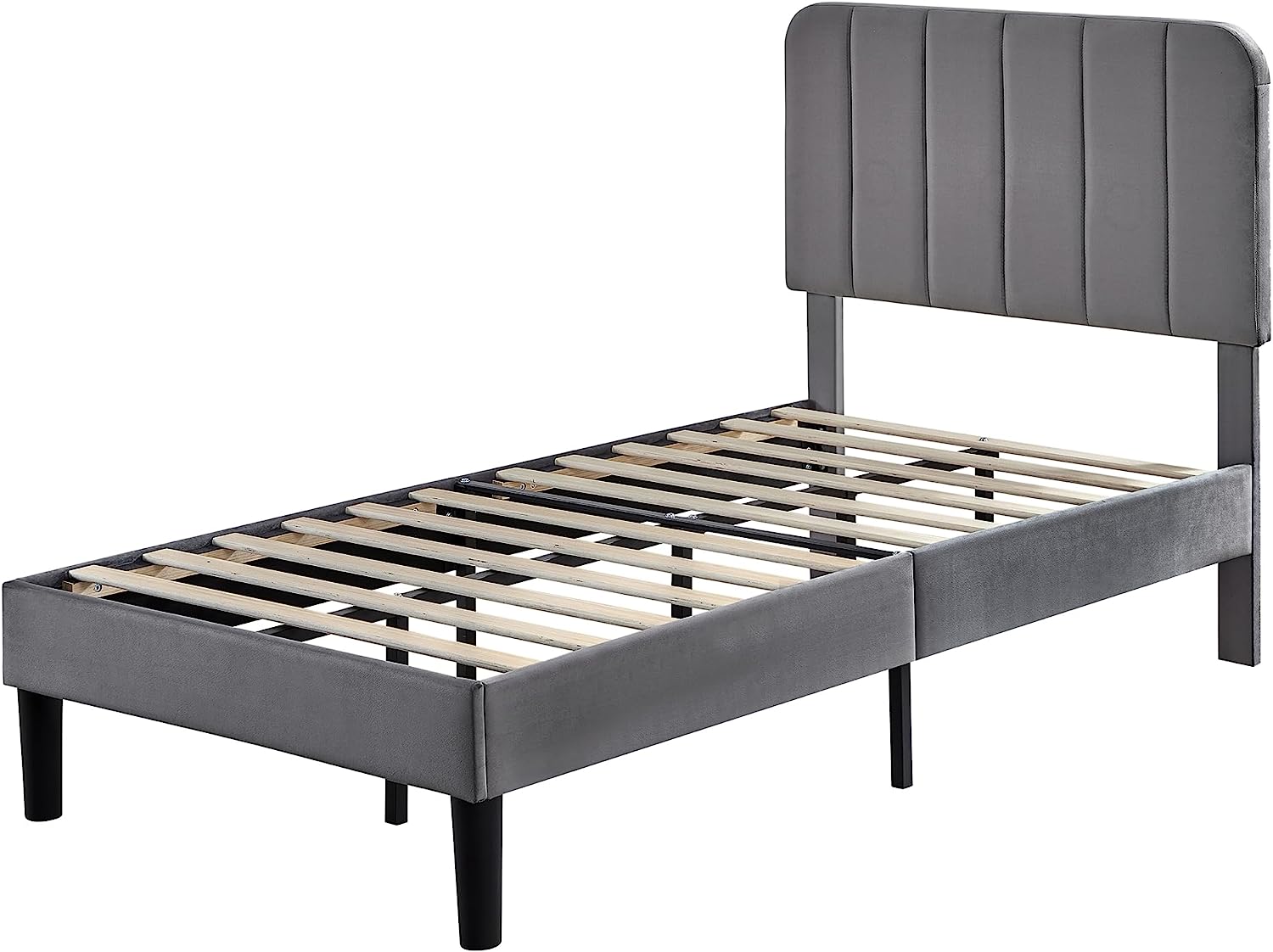 VECELO Upholstered Platform bedframe with Adjustable Headboard