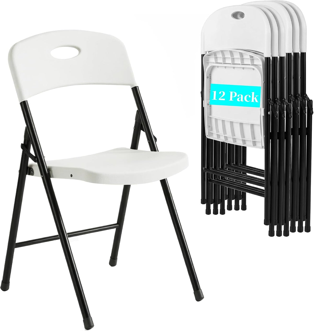 VECELO Folding Chairs 4 Pack for Indoor/Outdoor Use