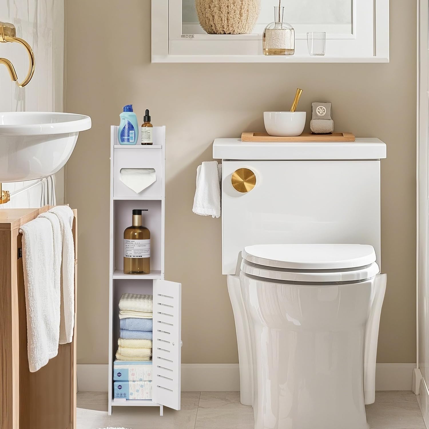 VECELO Bathroom Cabinet Corner Shelf