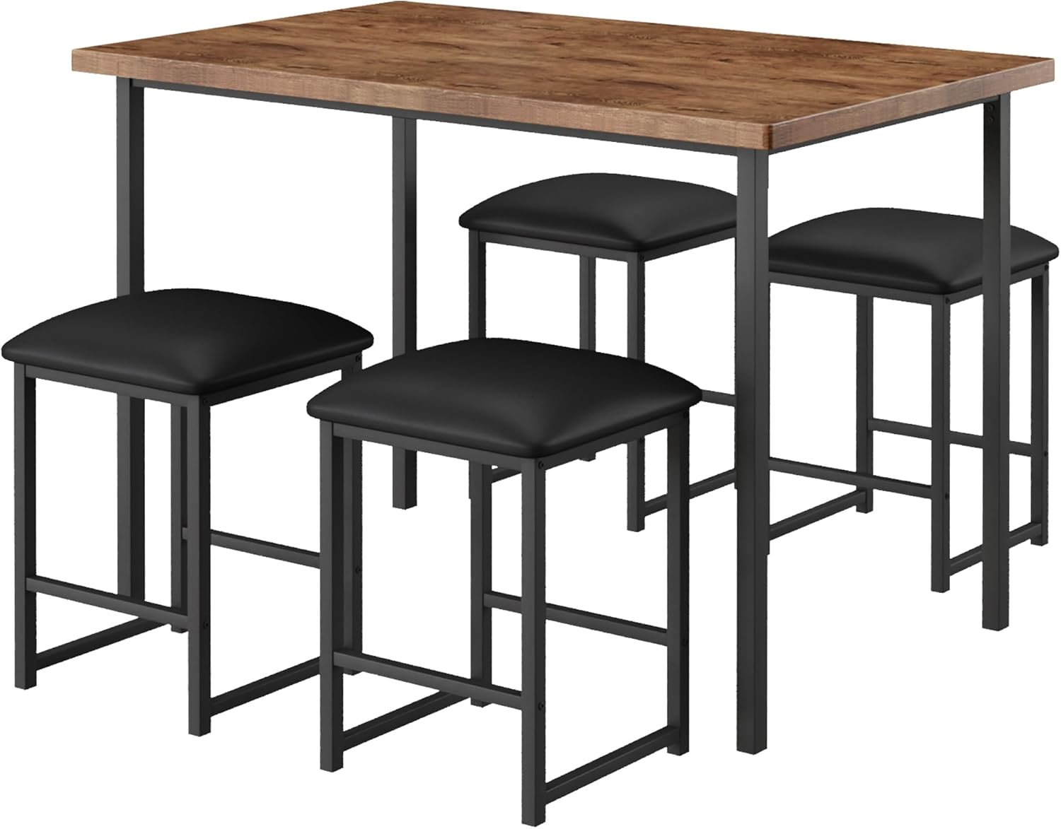 VECELO Kitchen Table and Chairs for 4 Dining Room Set - Thumbnail 4