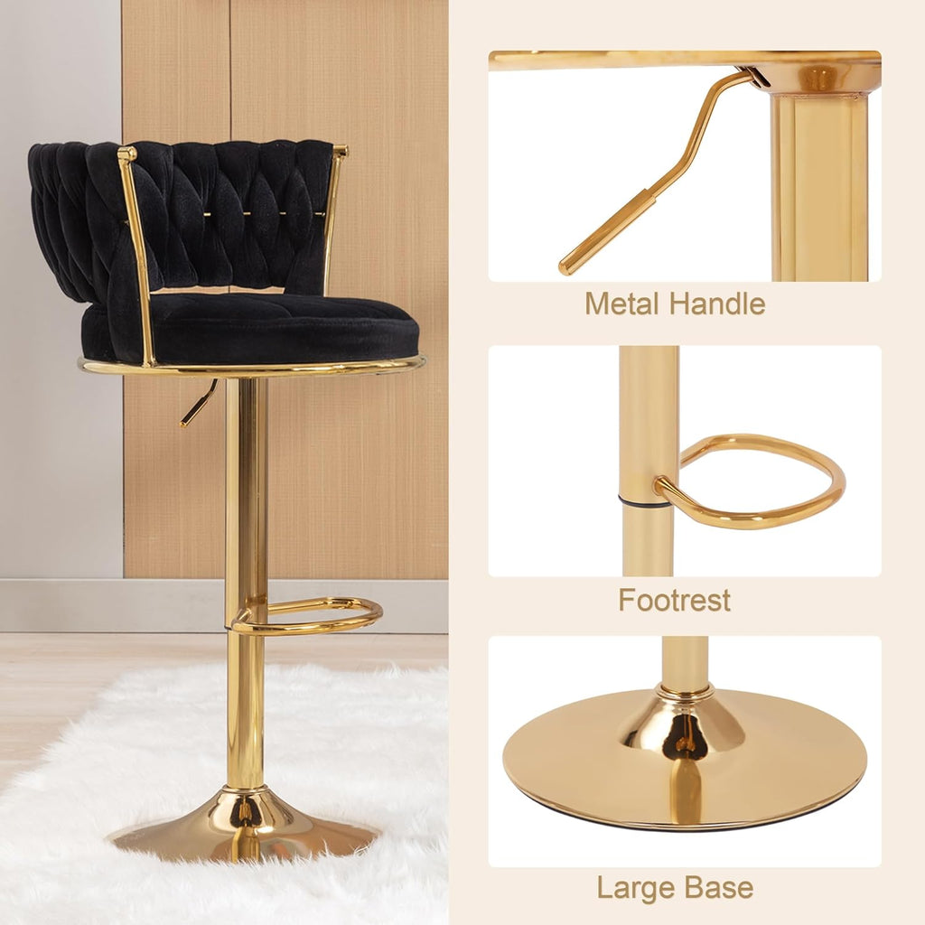 VECELO Bar Stools Set of 2, Adjustable Barstools Counter Height Stools