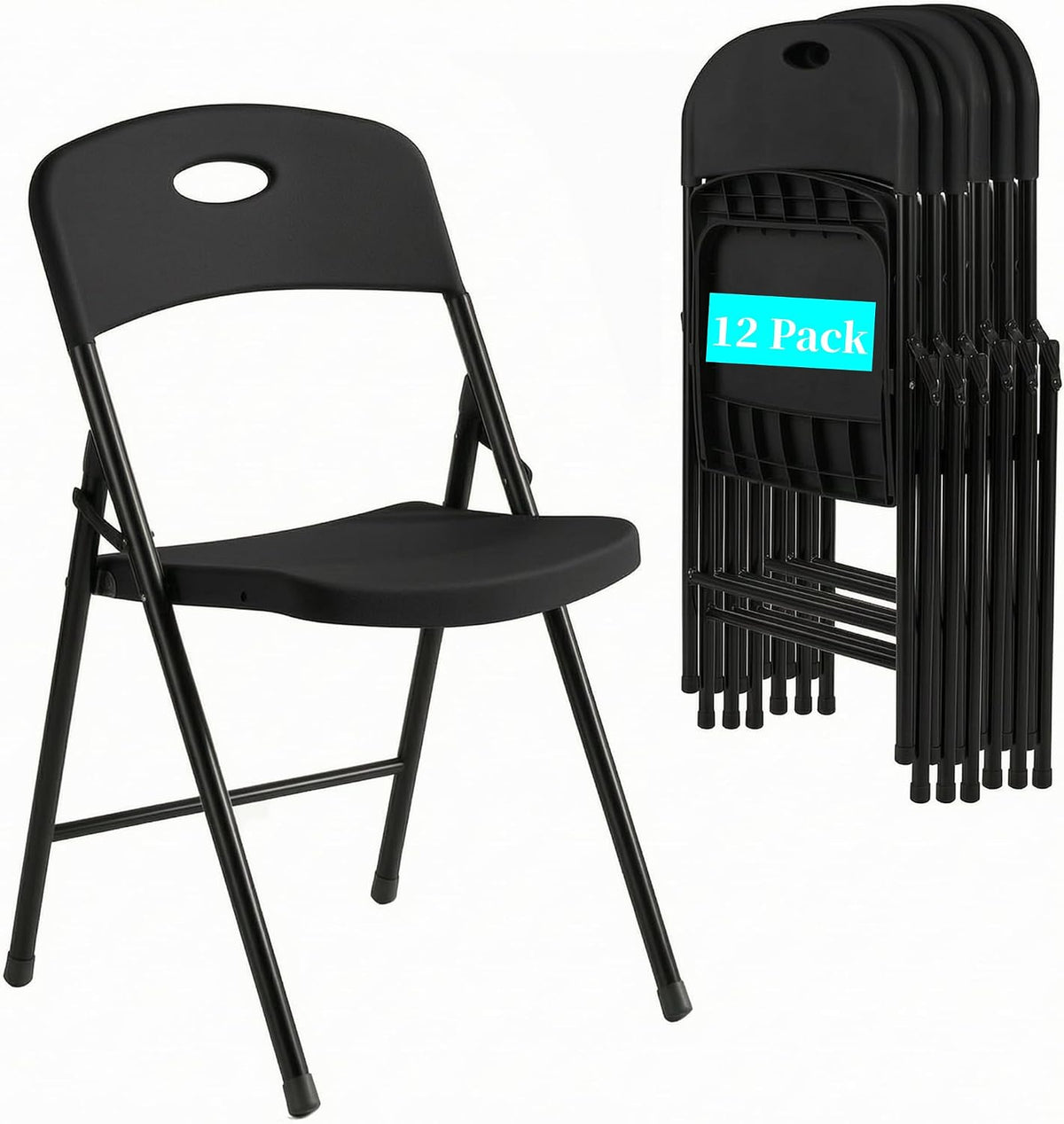 VECELO Folding Chairs 4 Pack for Indoor/Outdoor Use
