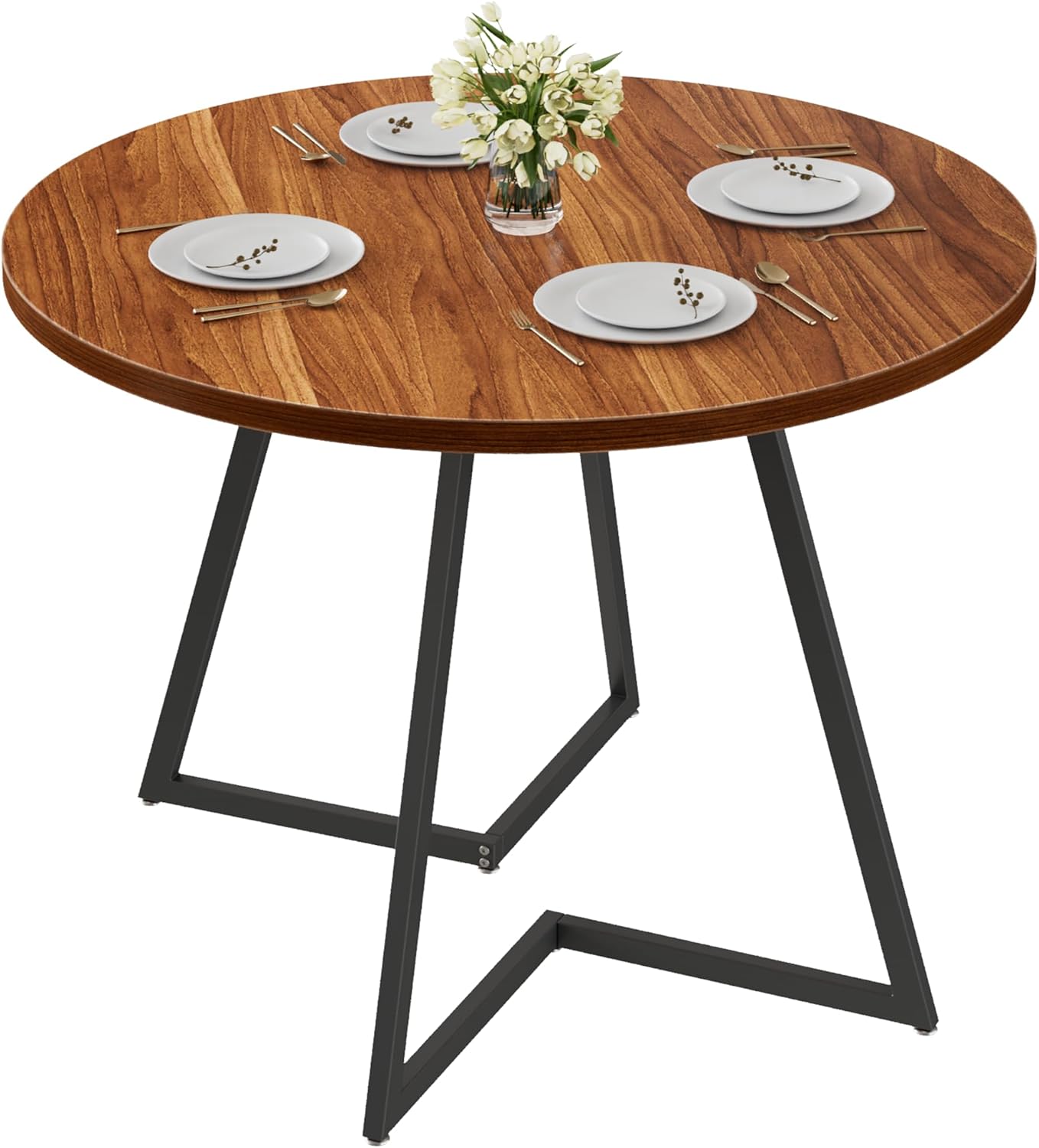 VECELO 35" Round Dining Table for 4