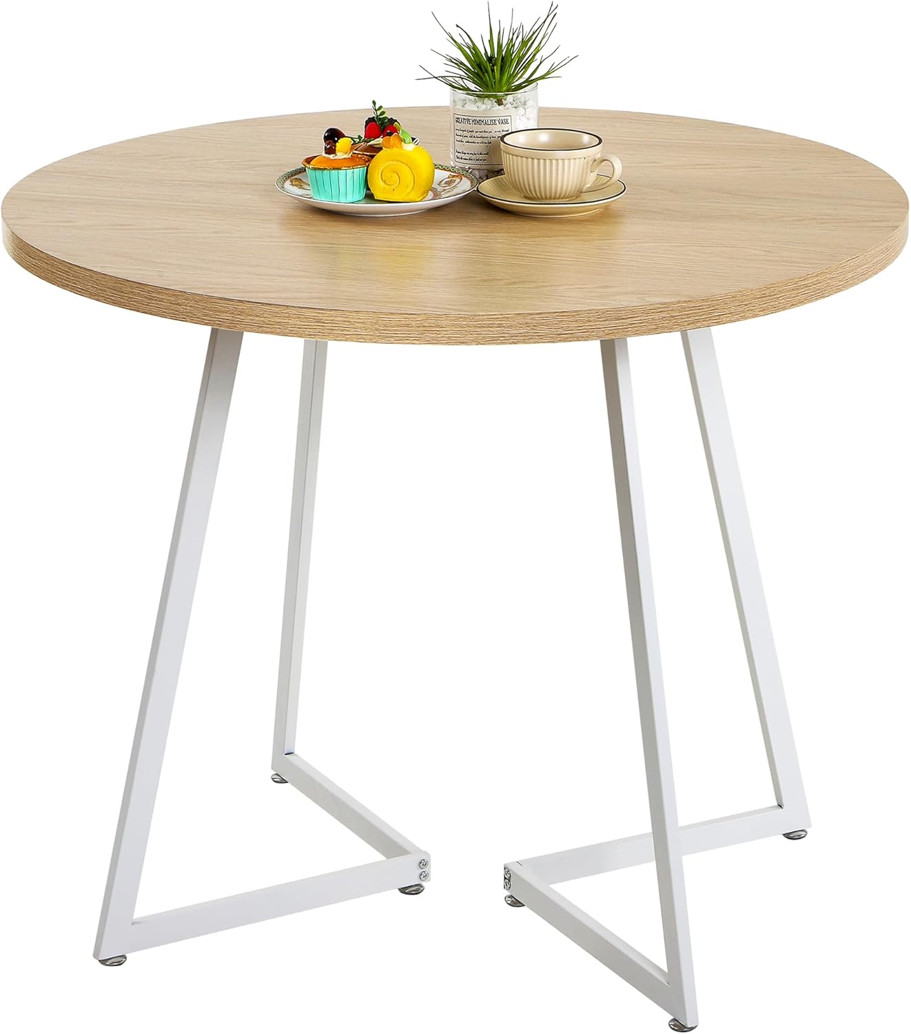 VECELO 35" Round Dining Table for 4