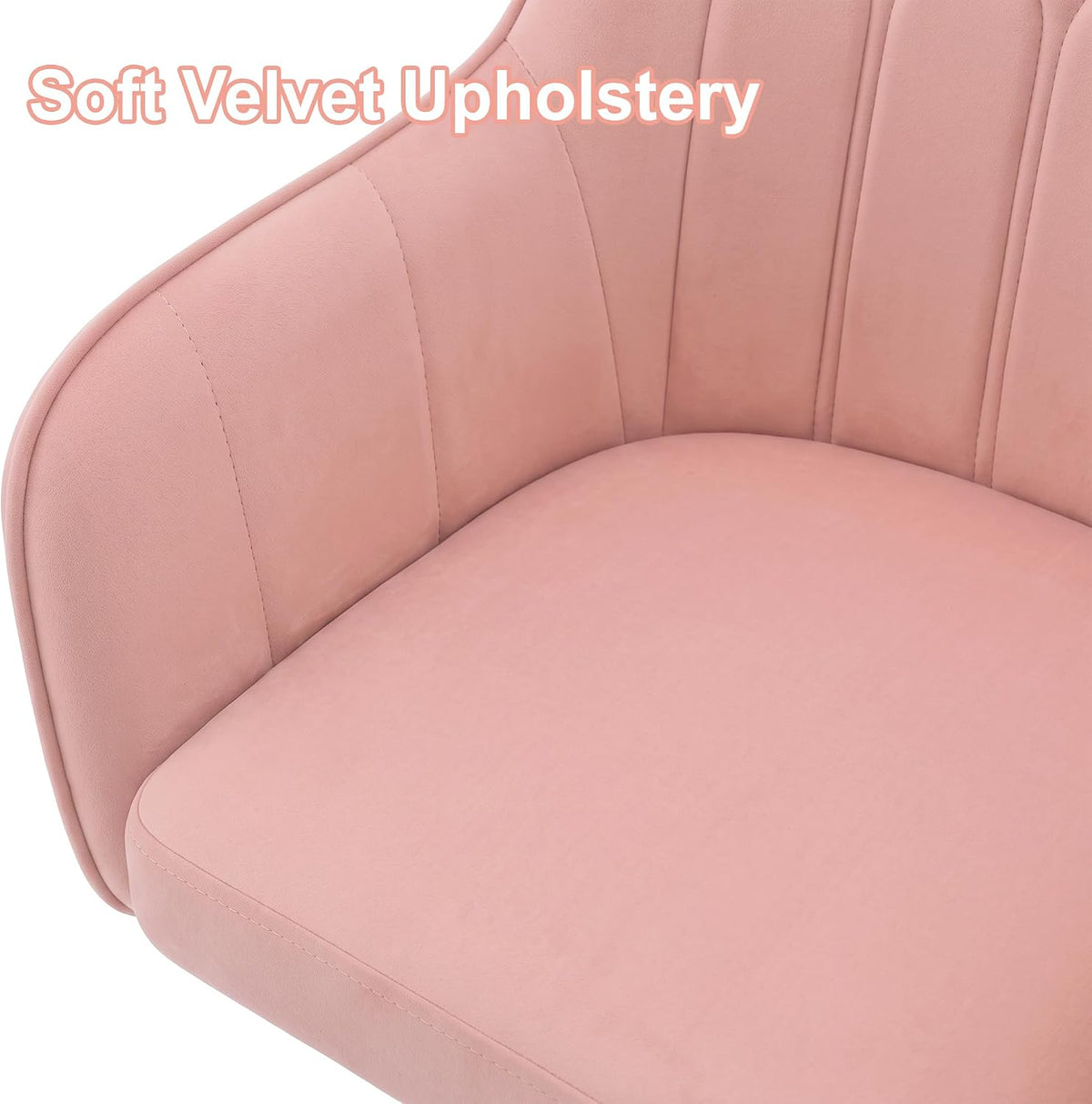 VECELO Modern Accent Chair with Adjustable Height  Swivel Vanity Chair with Velvet Seat