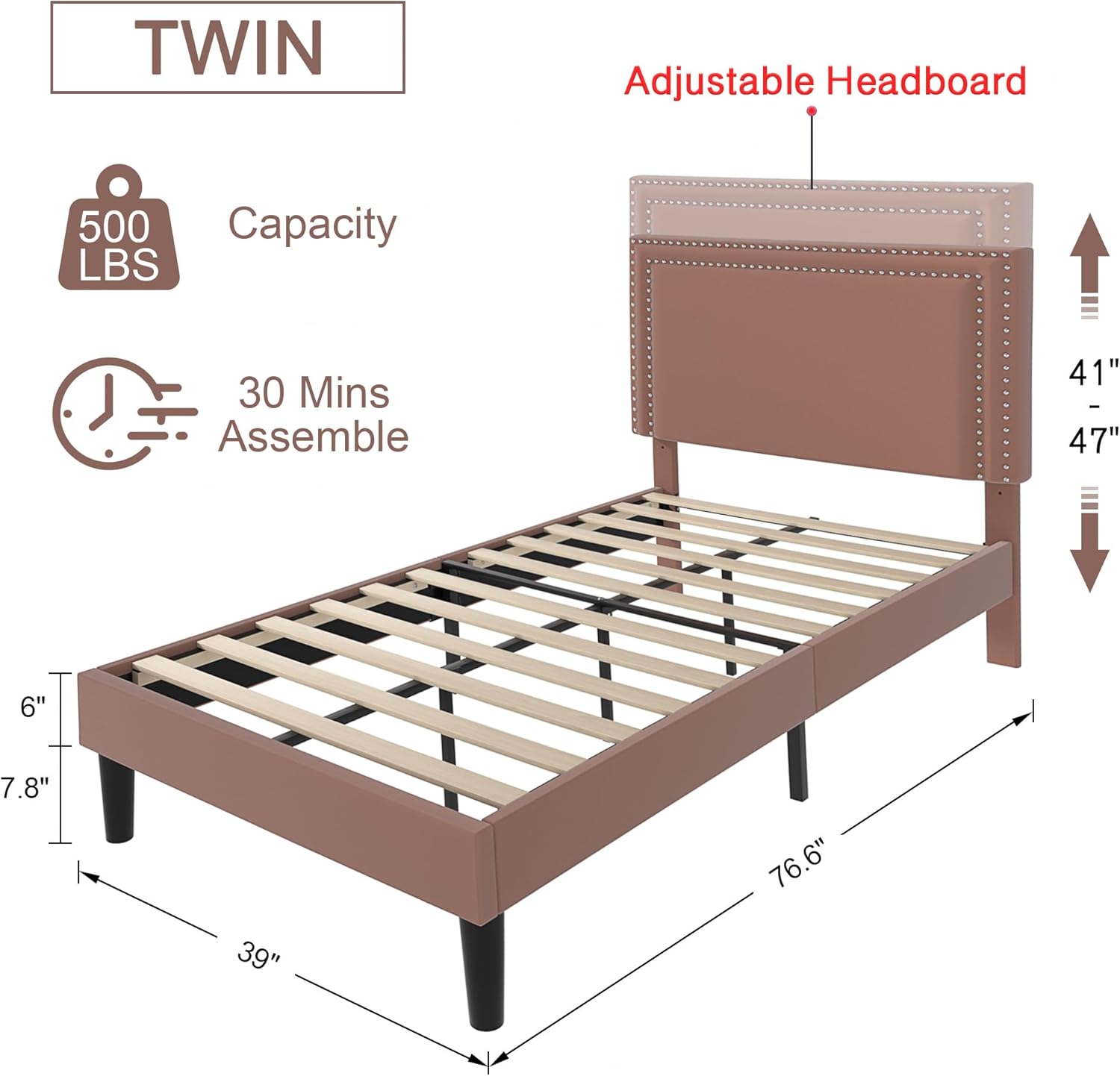 VECELO Modern Platform Bed Frame/Mattress Foundation