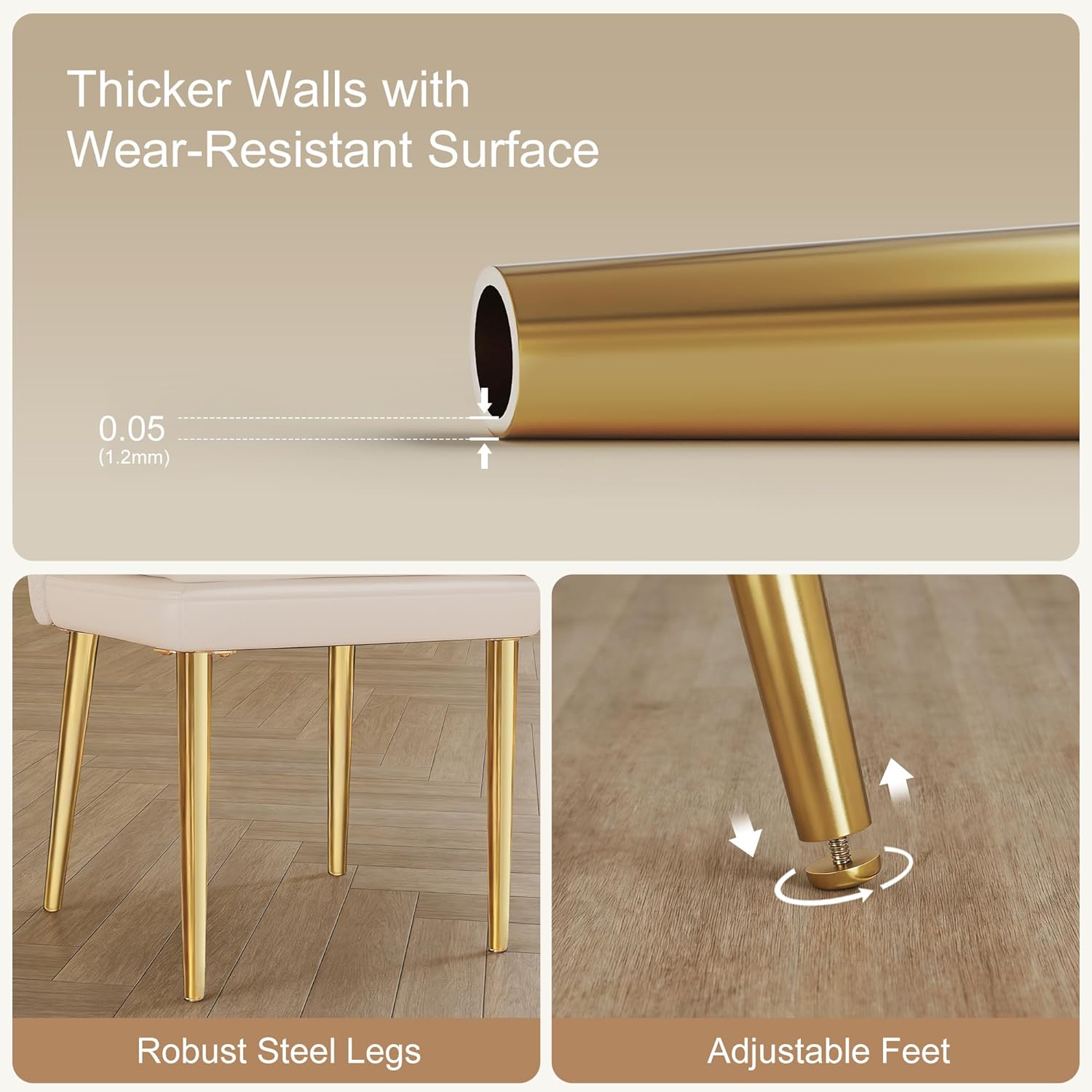 VECELO Upholstered PU Dining Chairs Set of 6