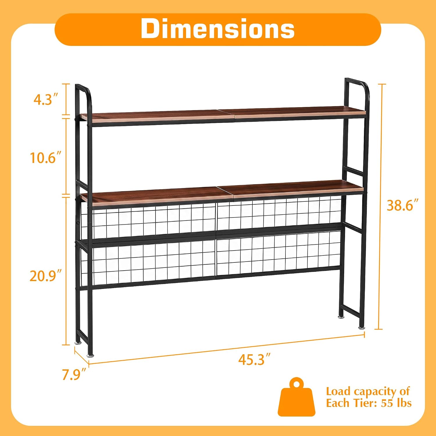 VECELO 2-Tier Desktop Bookshelf