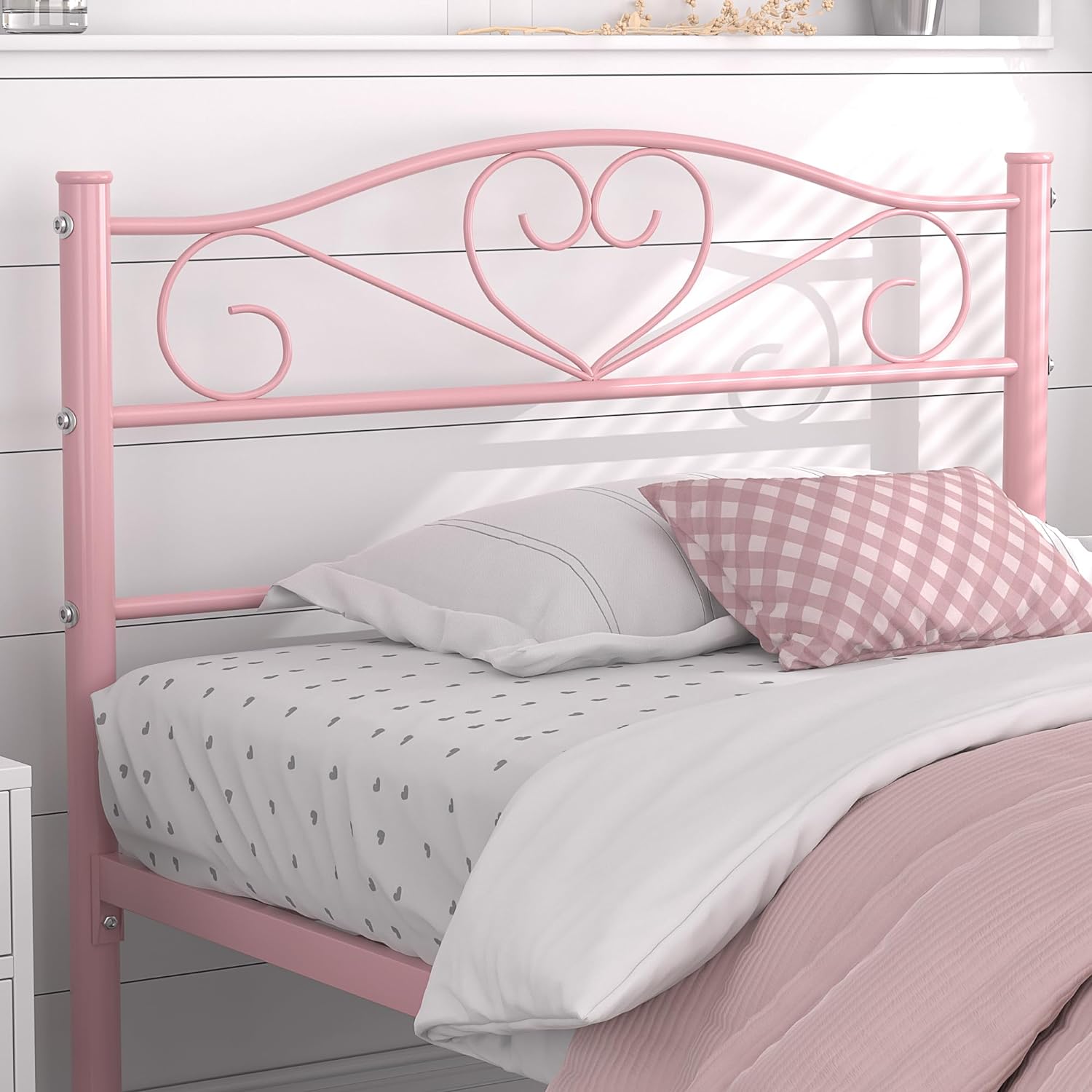 VECELO Metal Platform Bed Frame Mattress Foundation Decorative Headboard & Footboard