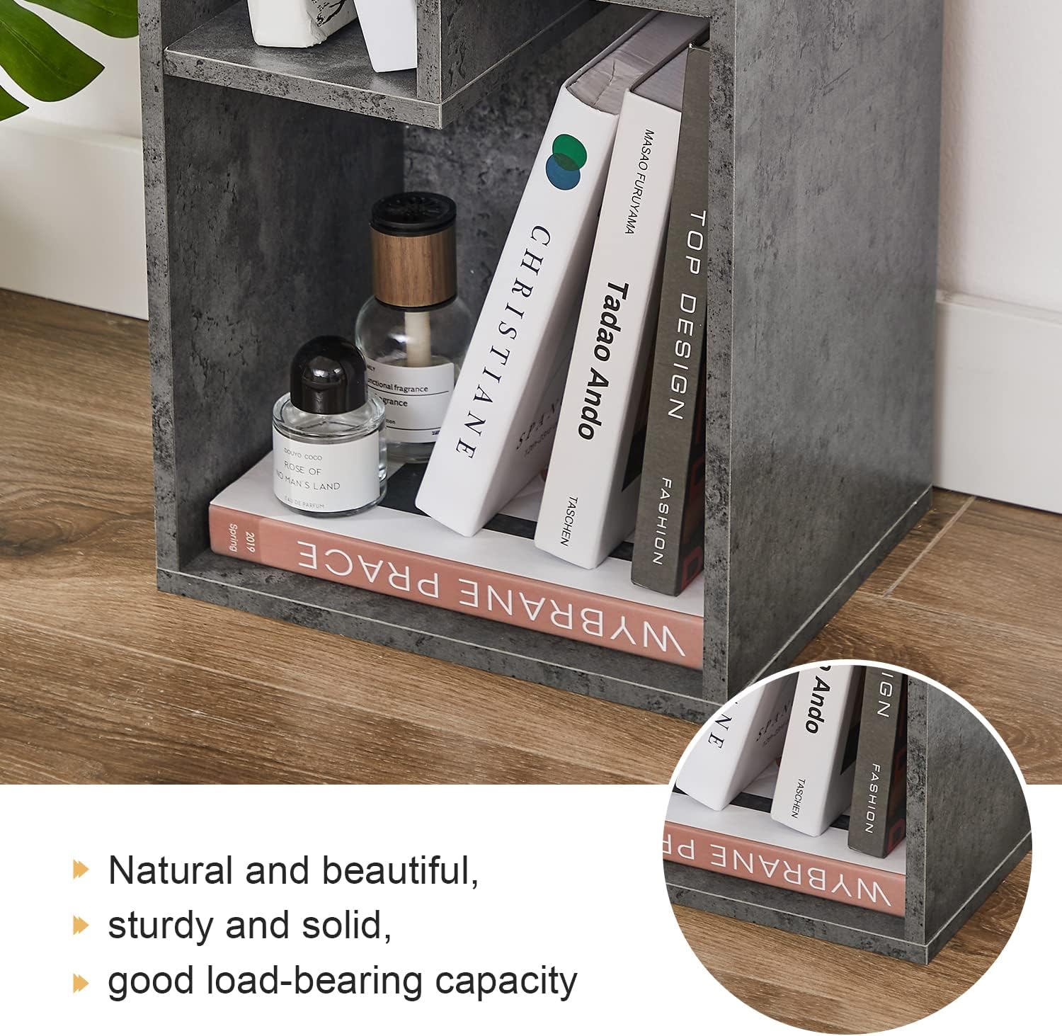 VECELO Modern 3-Tier Small Bookcase, 4 Cube/5 Cube Bookshelf/Storage Organizer for Living Room,Bedroom,Home Office