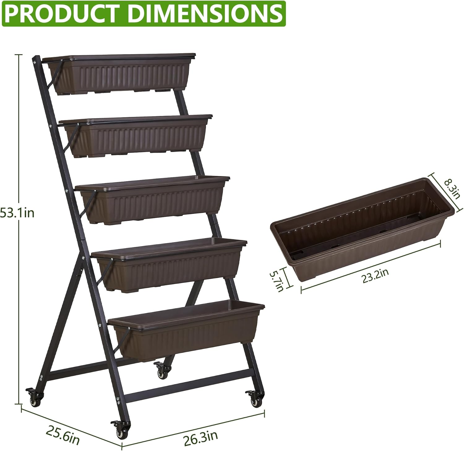 VECELO 5-Tier Vertical Garden Bed