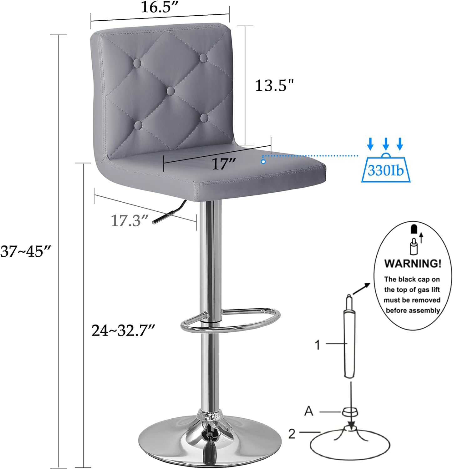 Kitchen Island Counter Height Chairs/Bar Stools Set of 2