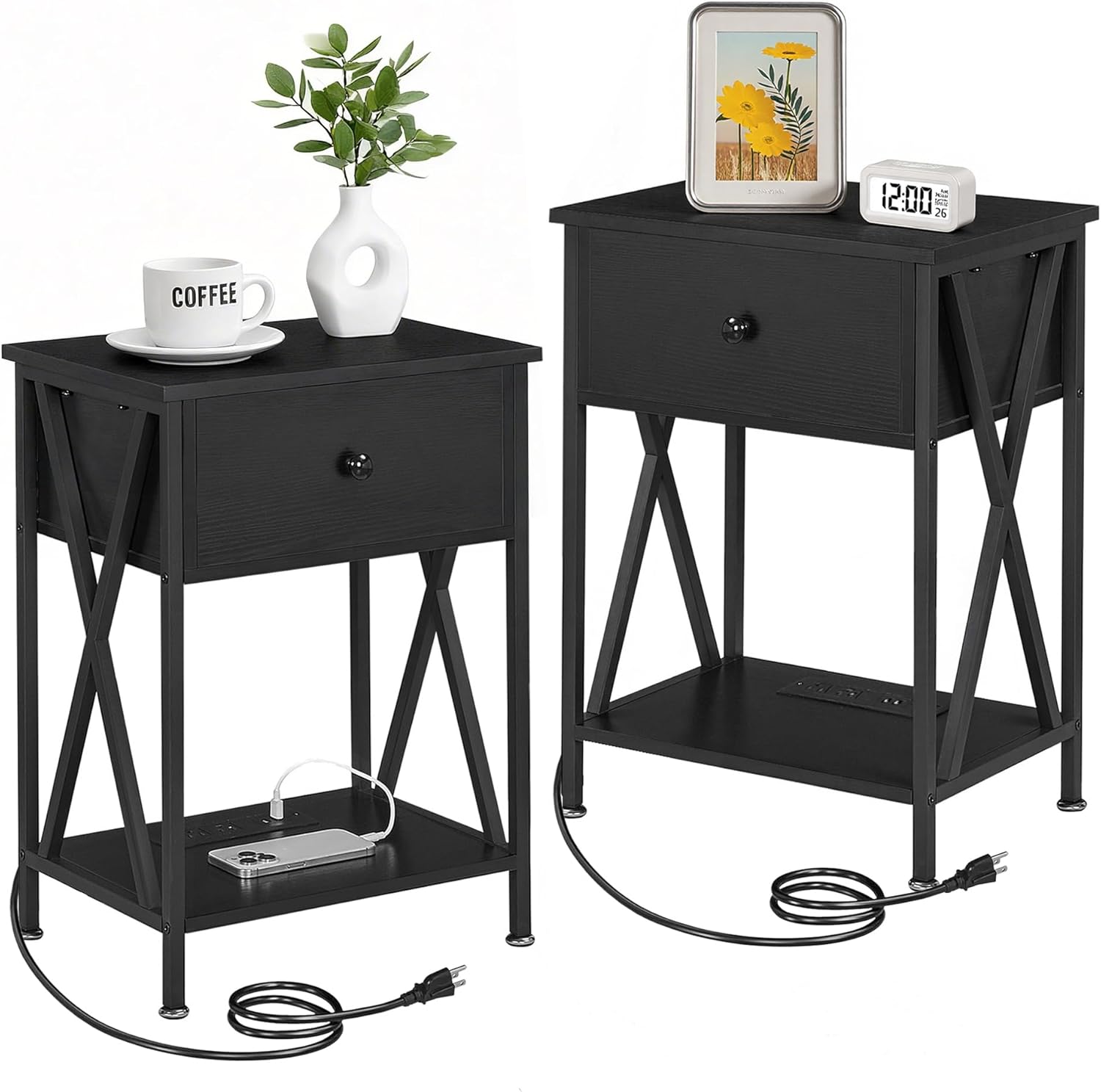 VECELO Nightstand Set of 2