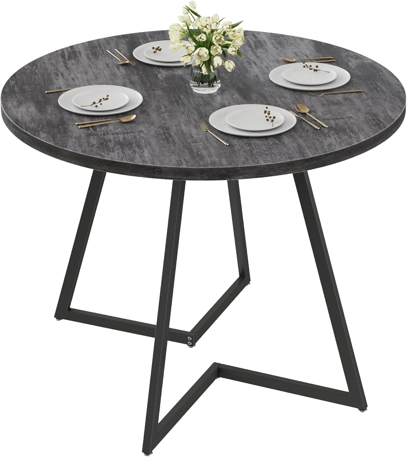 VECELO 35" Round Dining Table for 4