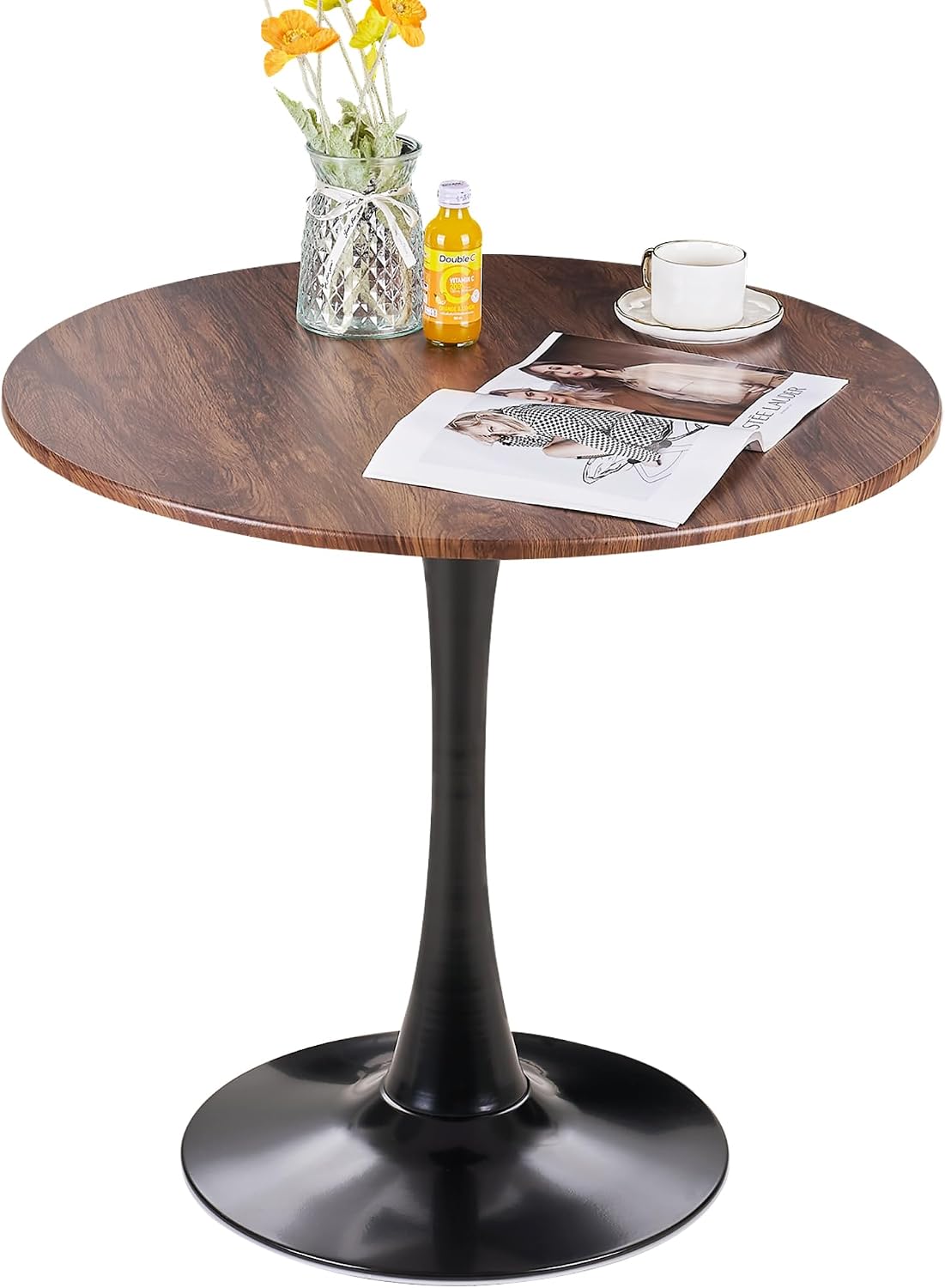 VECELO Round Dining Table, Mid-Century Tulip Table
