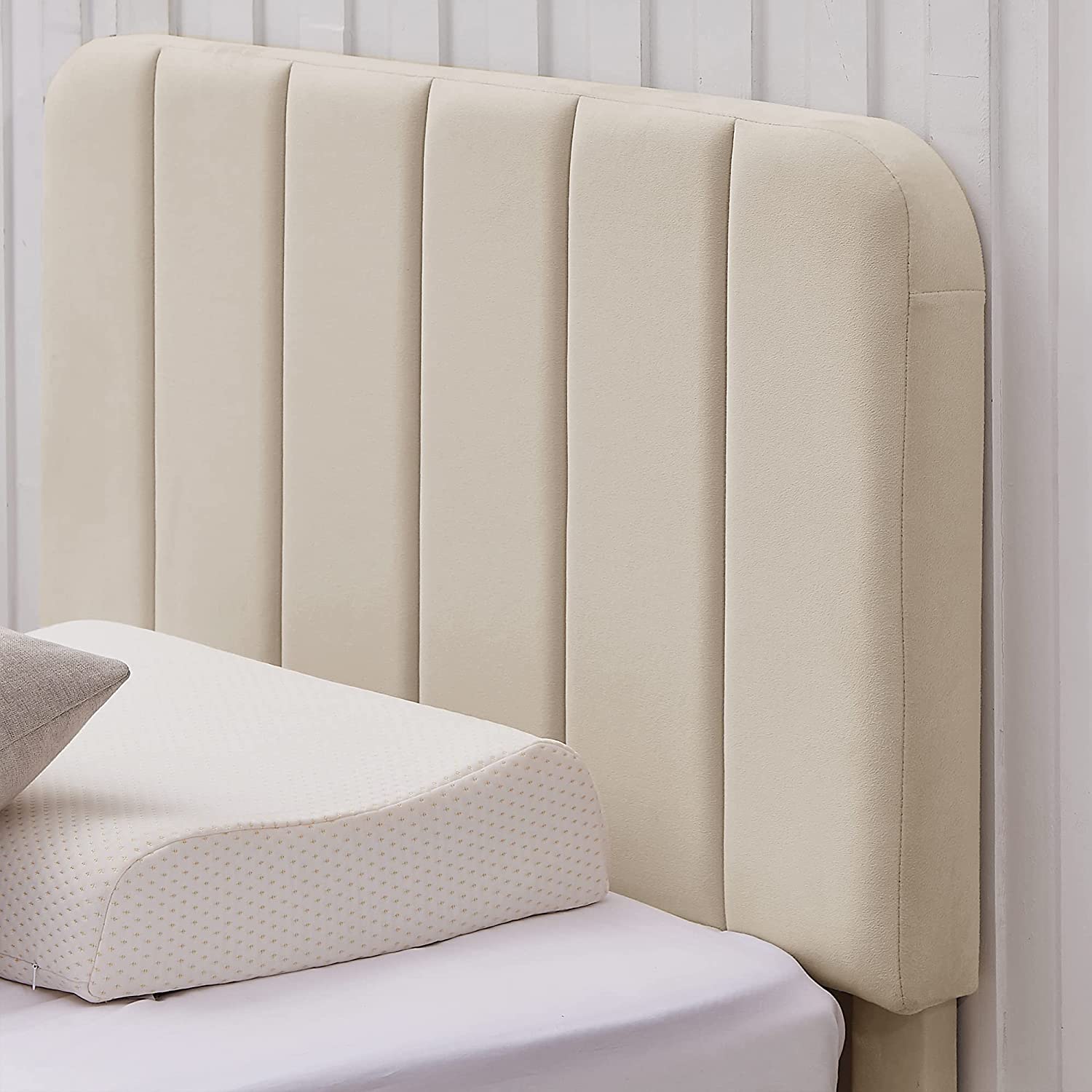 VECELO Bed Frame, Upholstered Platform bedframe with Adjustable Headboard, No Box Spring Needed