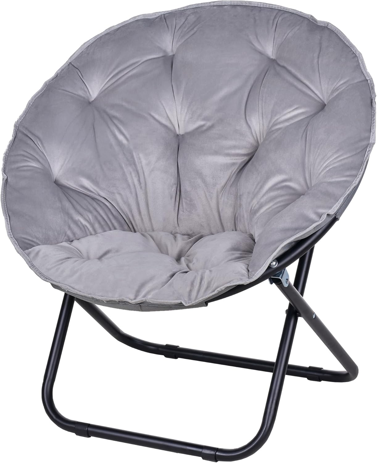 VECELO Saucer Chair for Adults, Folding Moon Chair with Metal Frame