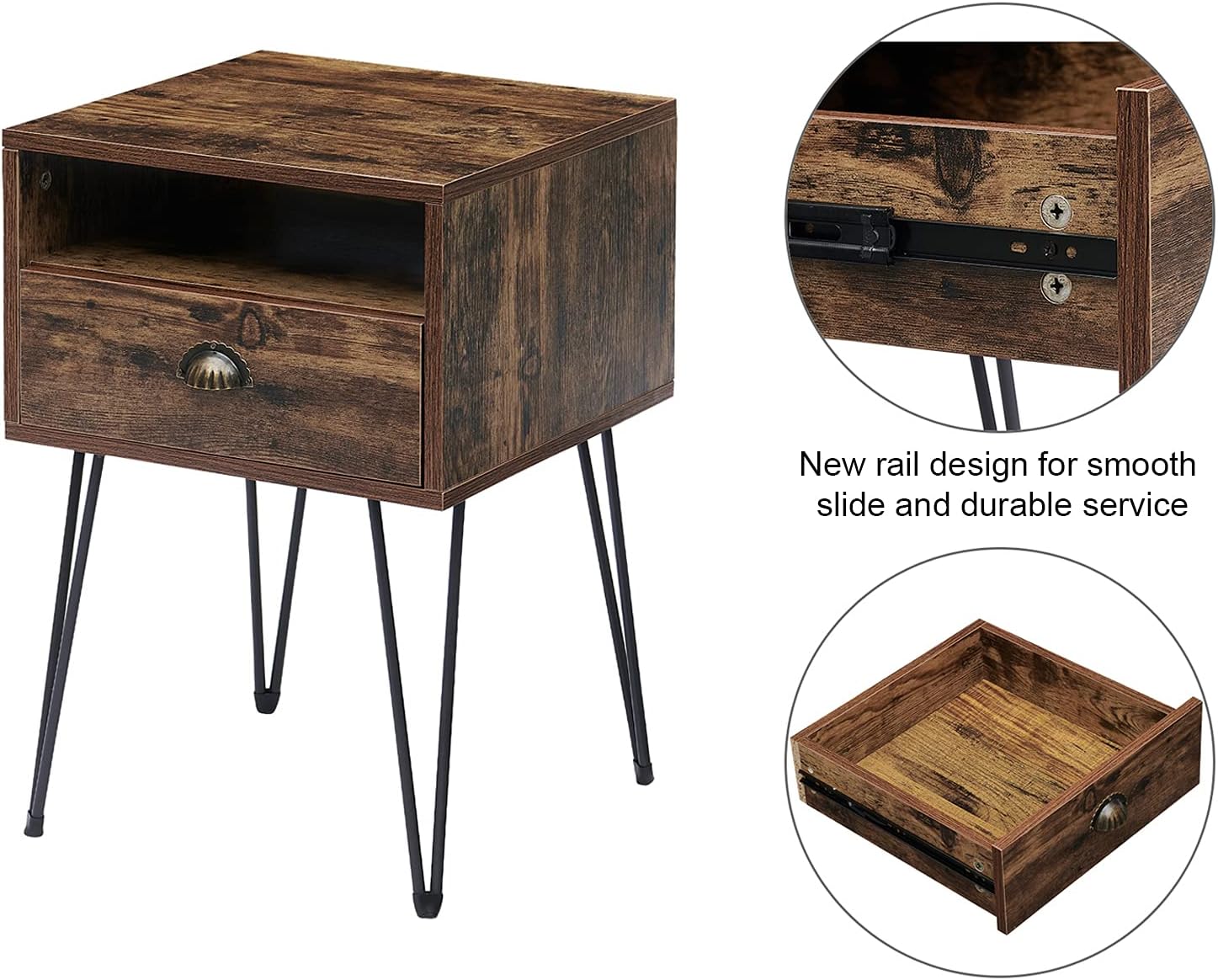 VECELO Set of 2 Nightstand