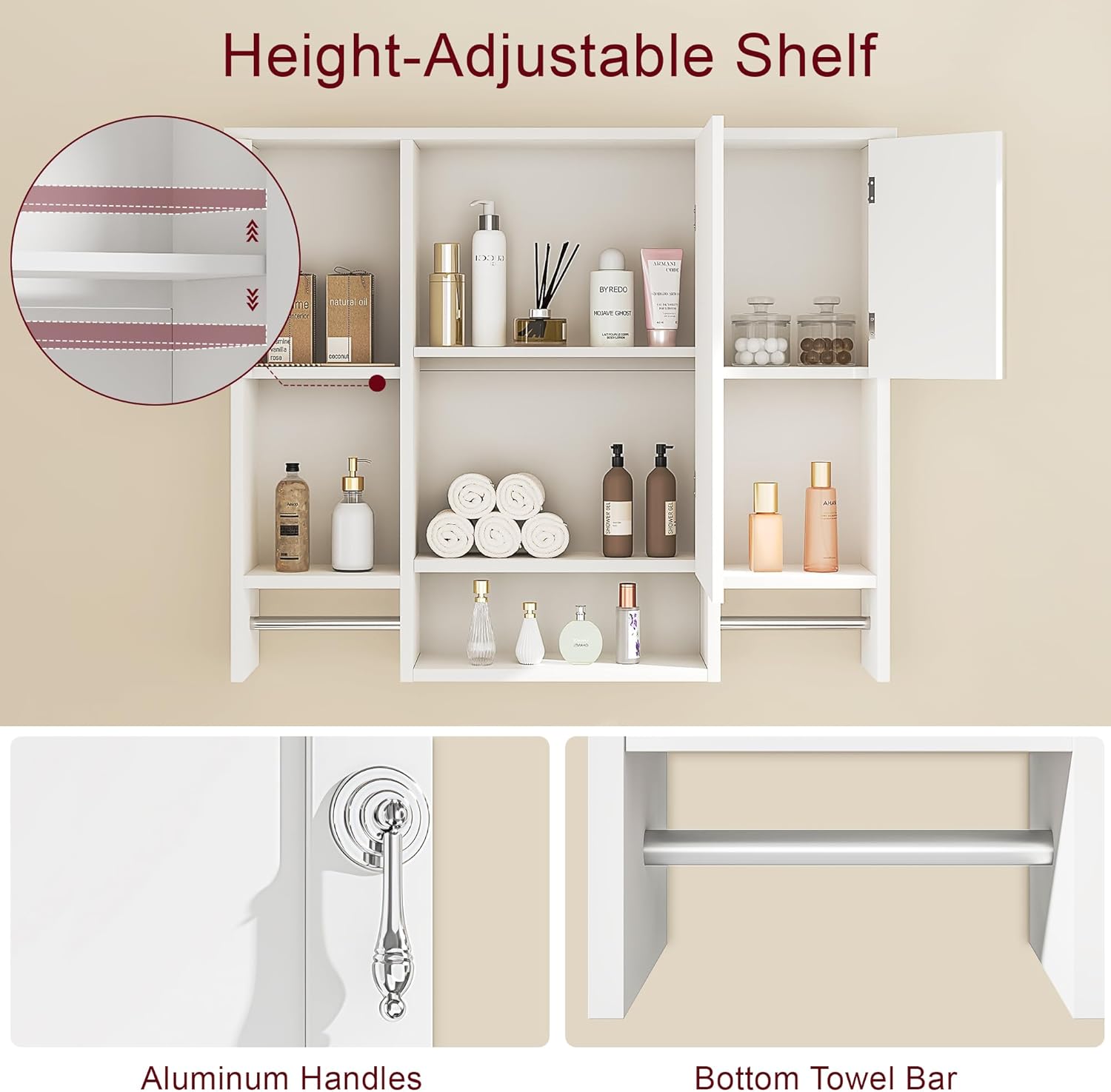 VECELO Bathroom Wall Cabinet with Mirror