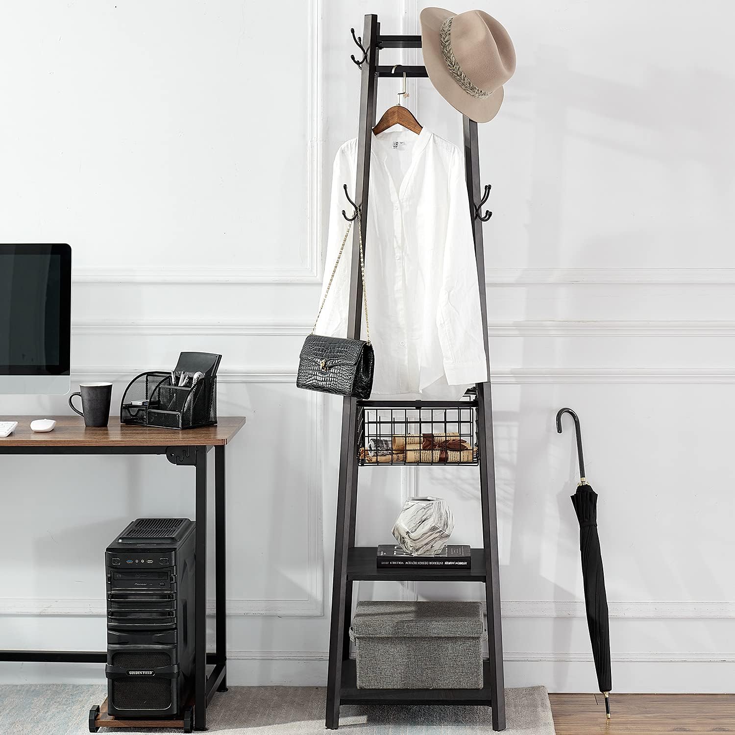 VECELO Coat Rack Freestanding Hall Tree - VECELO
