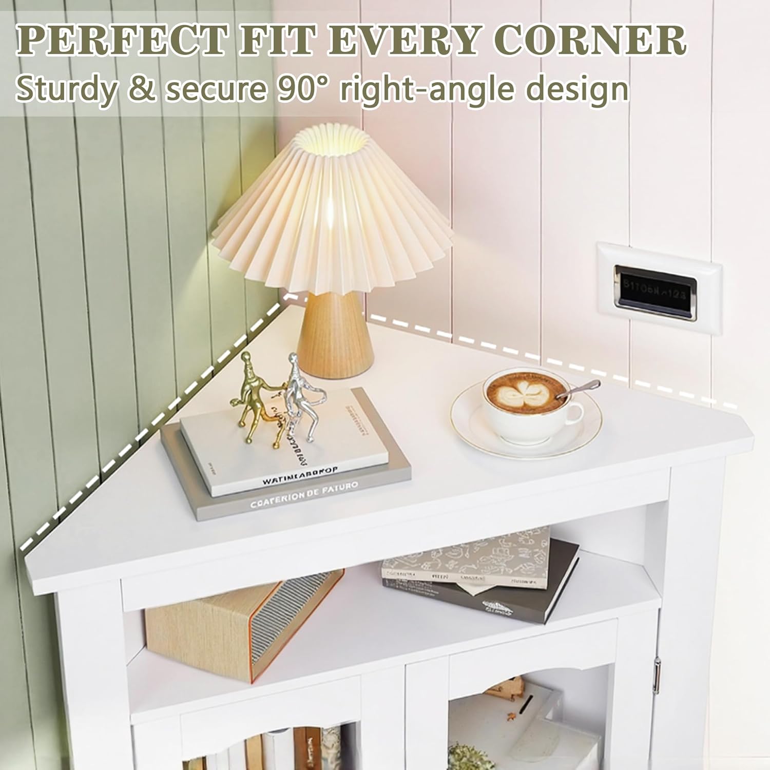 VECELO Corner Bathroom Cabinet