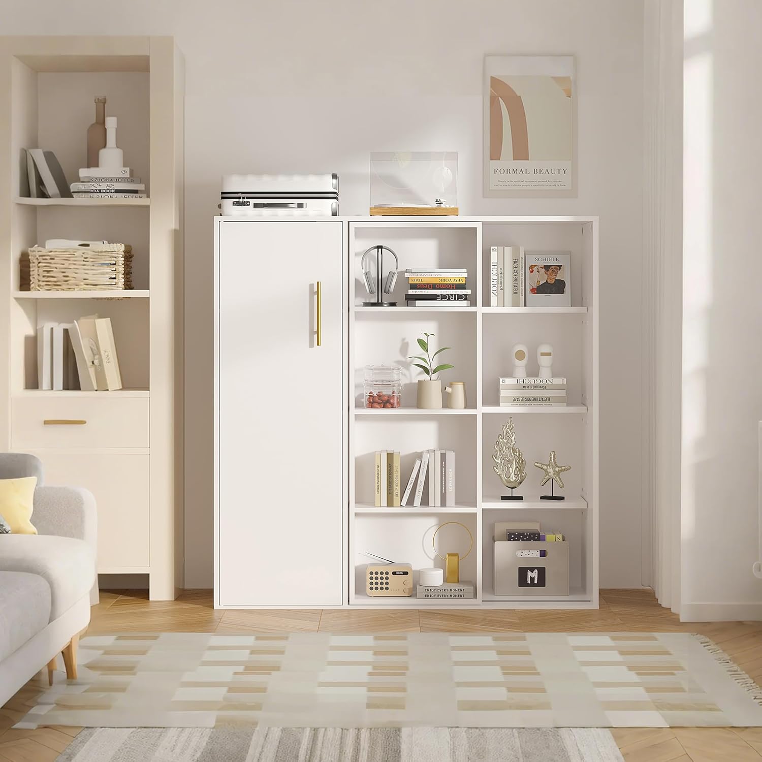 棚・シェルフ・ラック YeTom 4Tier Wardrobe Cabinet 8Drawer VECELO 4-Tier Floor Storage Cabinet with Adjustable Shelves and Door