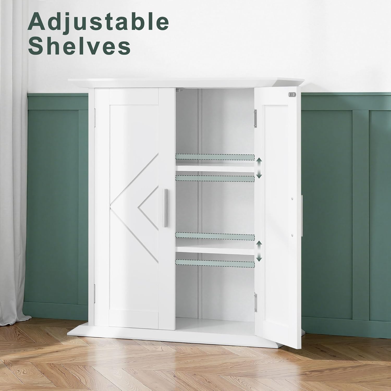 VECELO Freestanding Bathroom Floor Storage Cabinet