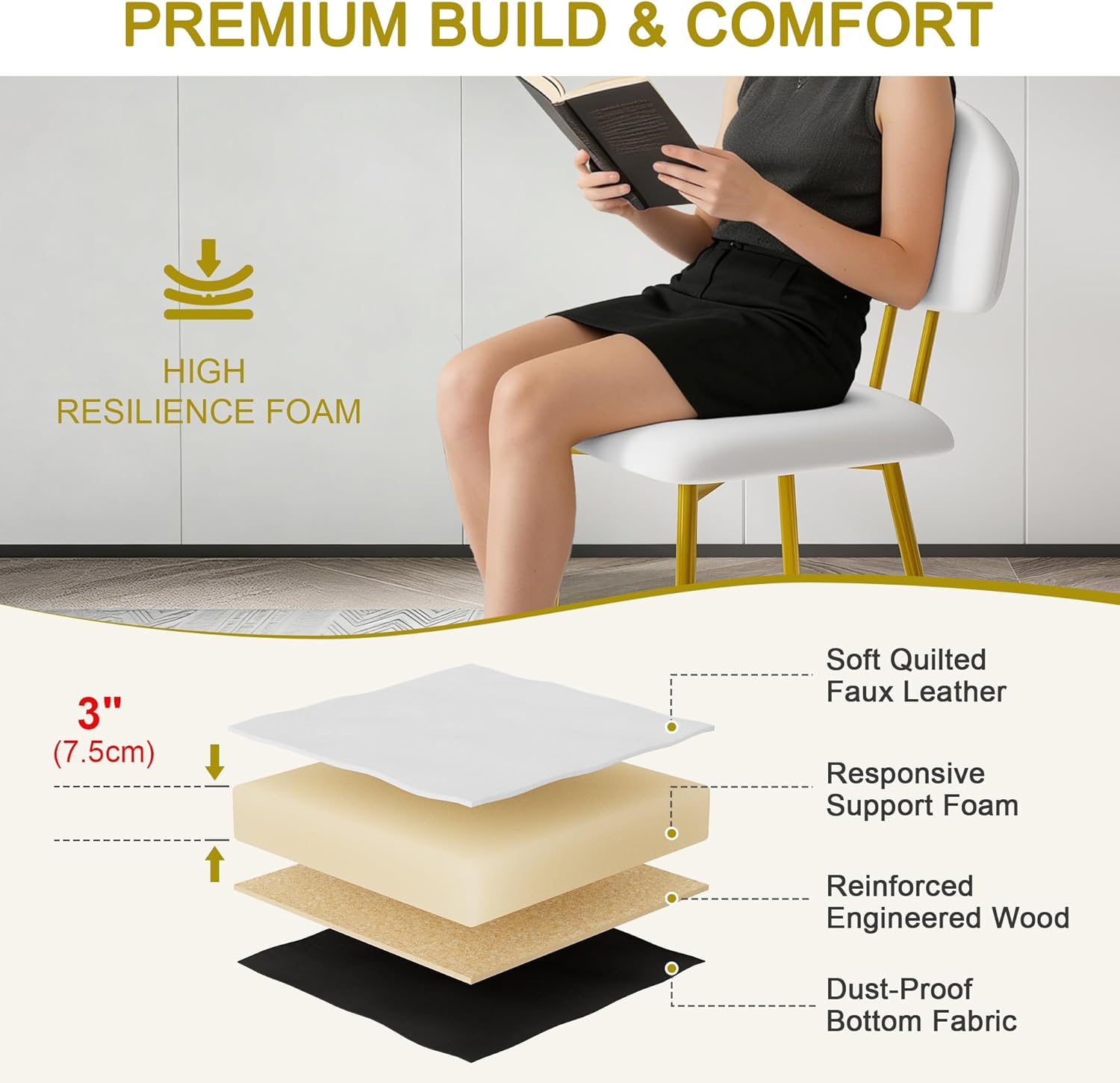 VECELO Dining Chairs Set of 2