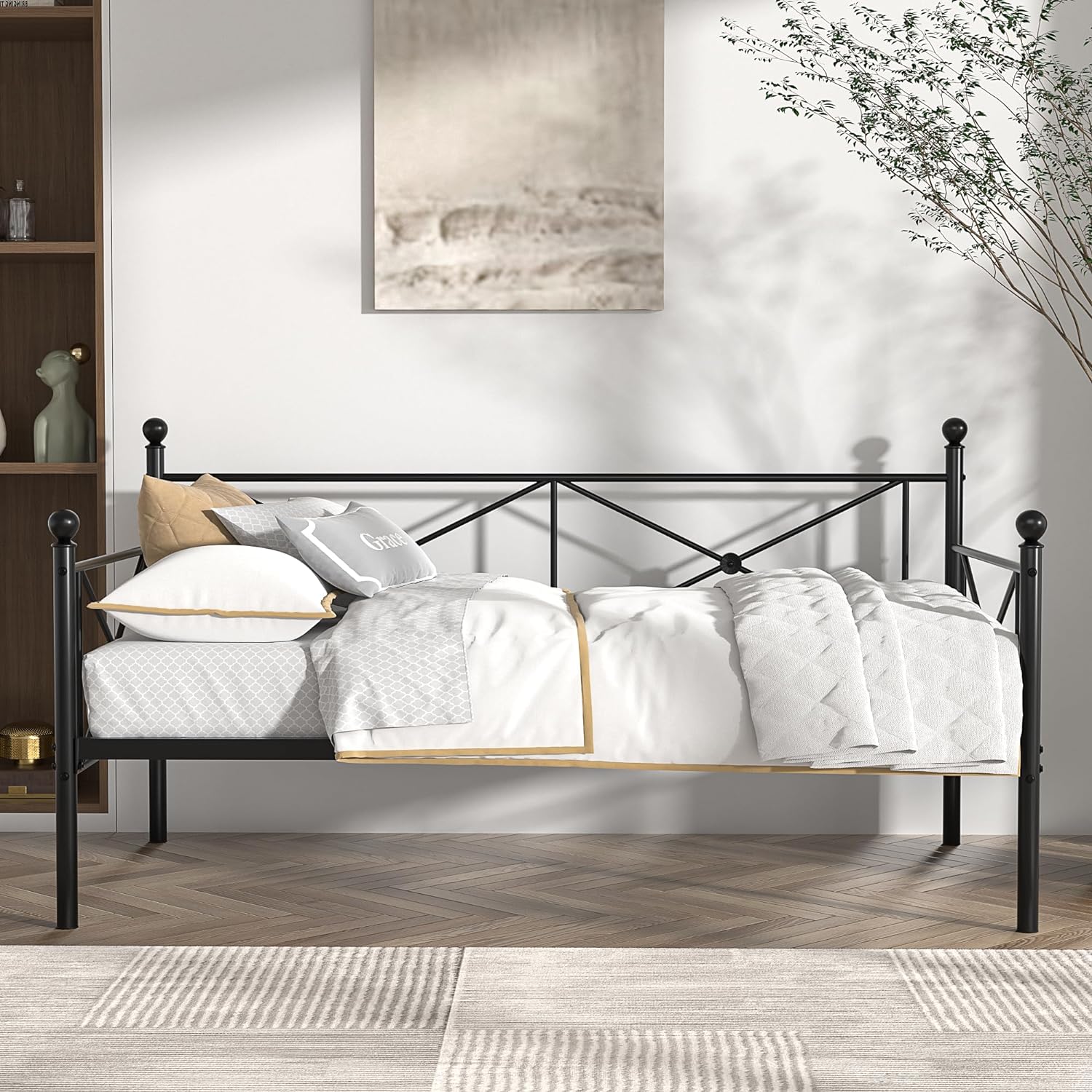 VECELO Twin Daybed with Headboard