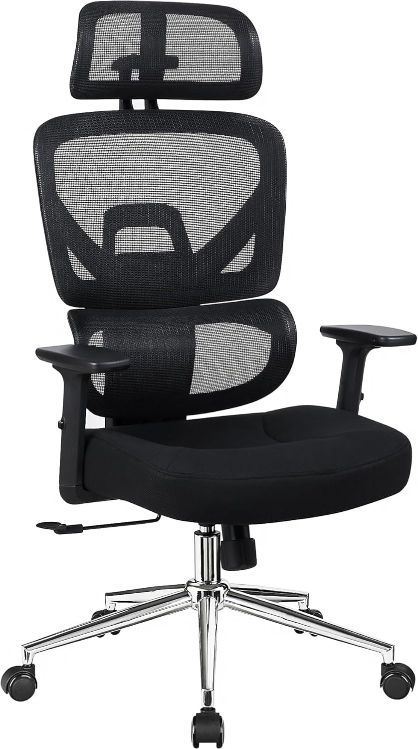 VECELO High Back Ergonomic Office Chair, Big and Tall Mesh Desk Chair with Wheels