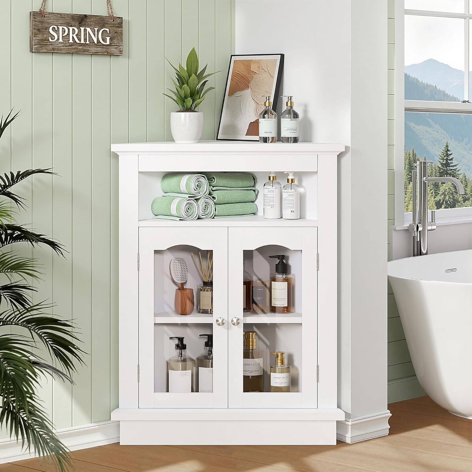VECELO Corner Bathroom Cabinet
