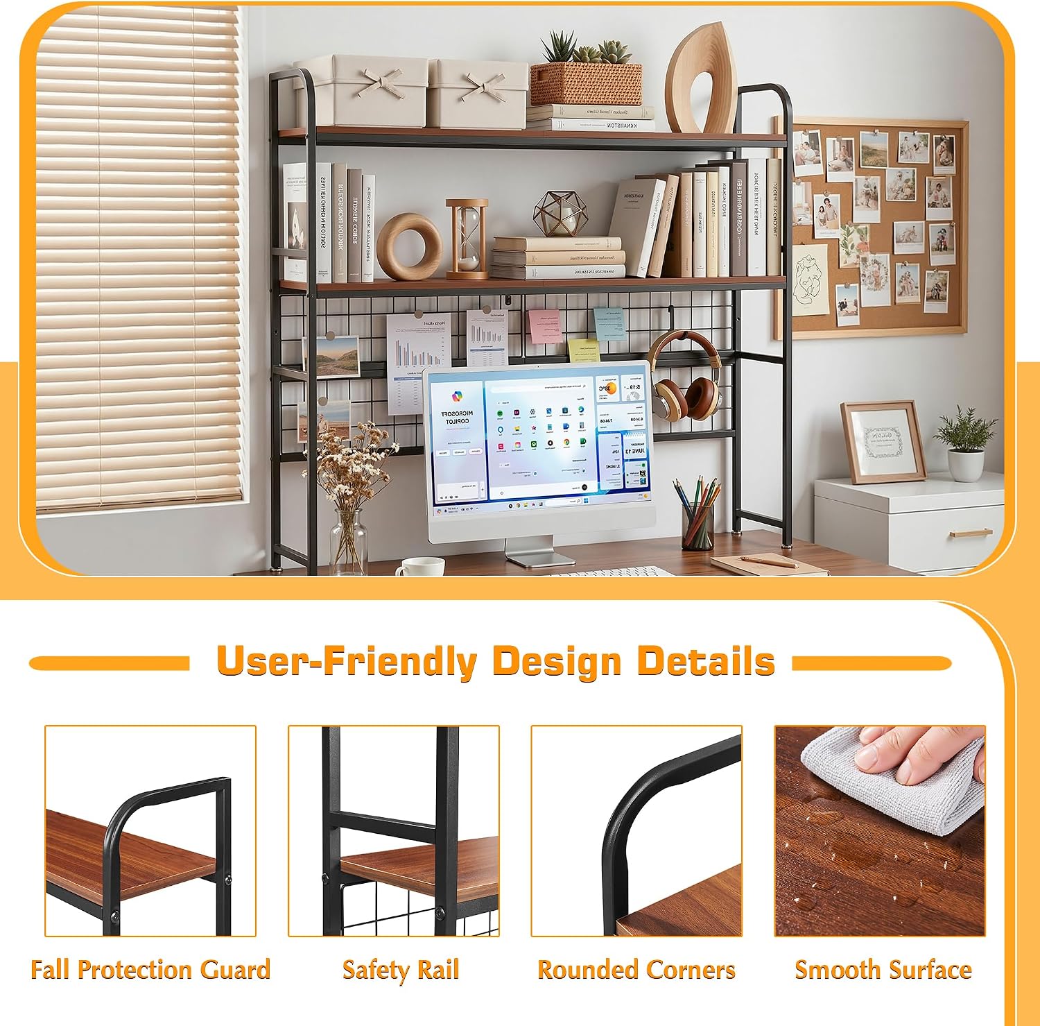 VECELO 2-Tier Desktop Bookshelf
