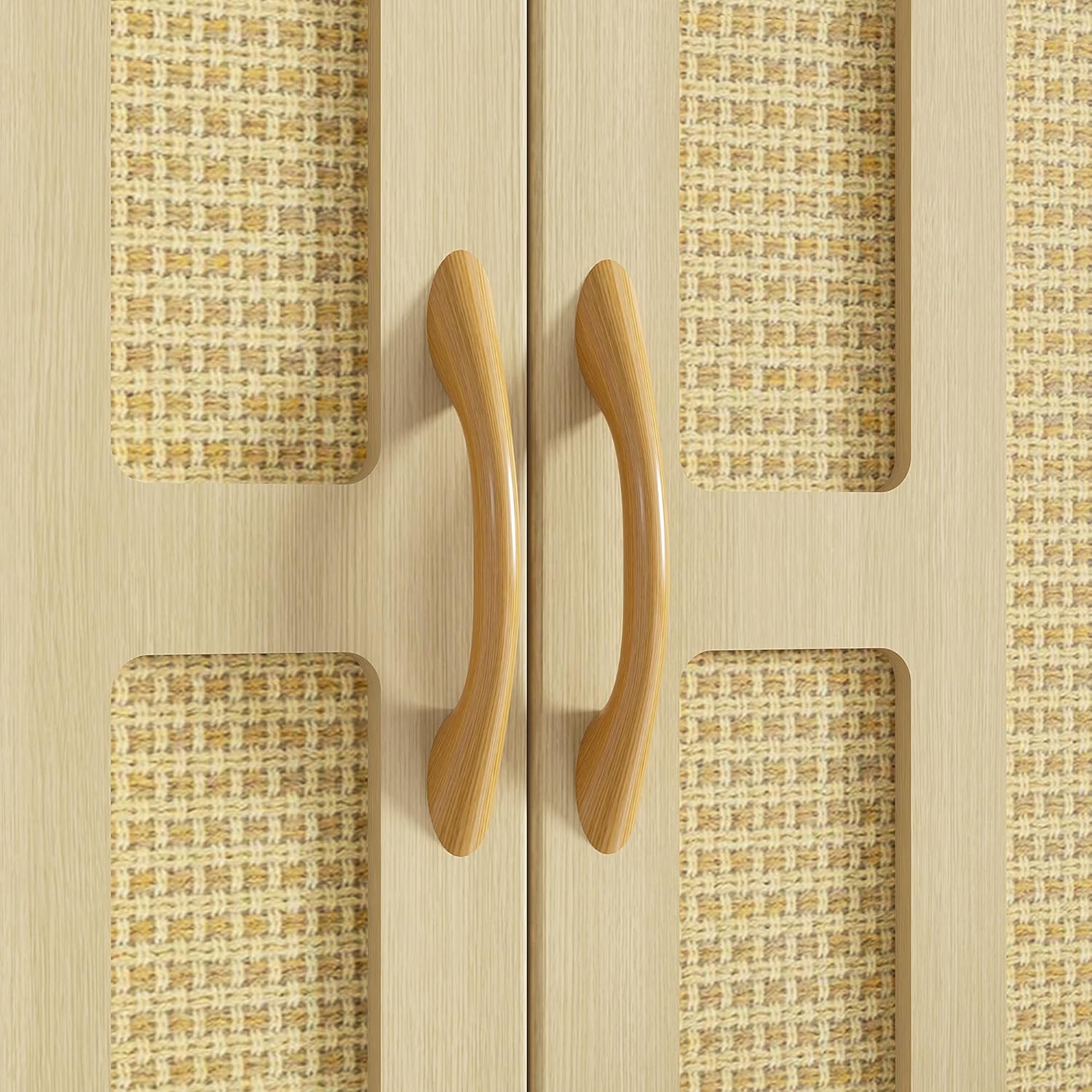 VECELO Rattan Bathroom Wall Cabinet