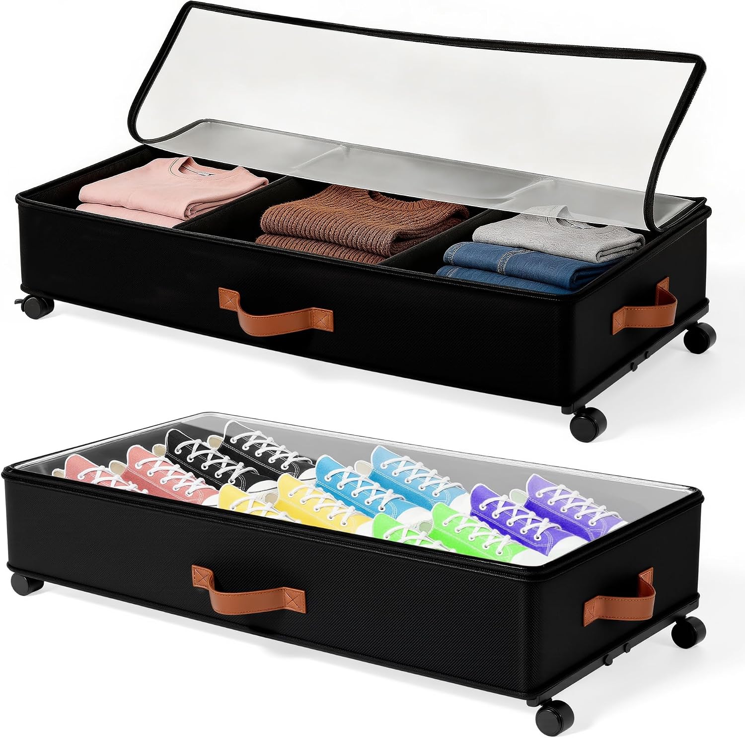VECELO Under Bed Storage with Wheels