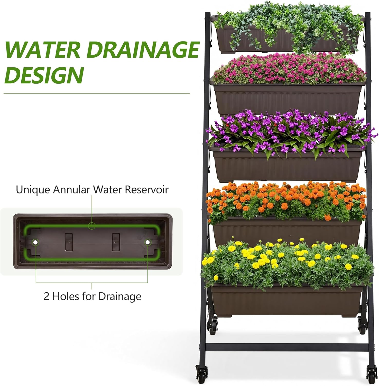 VECELO 5-Tier Vertical Garden Bed
