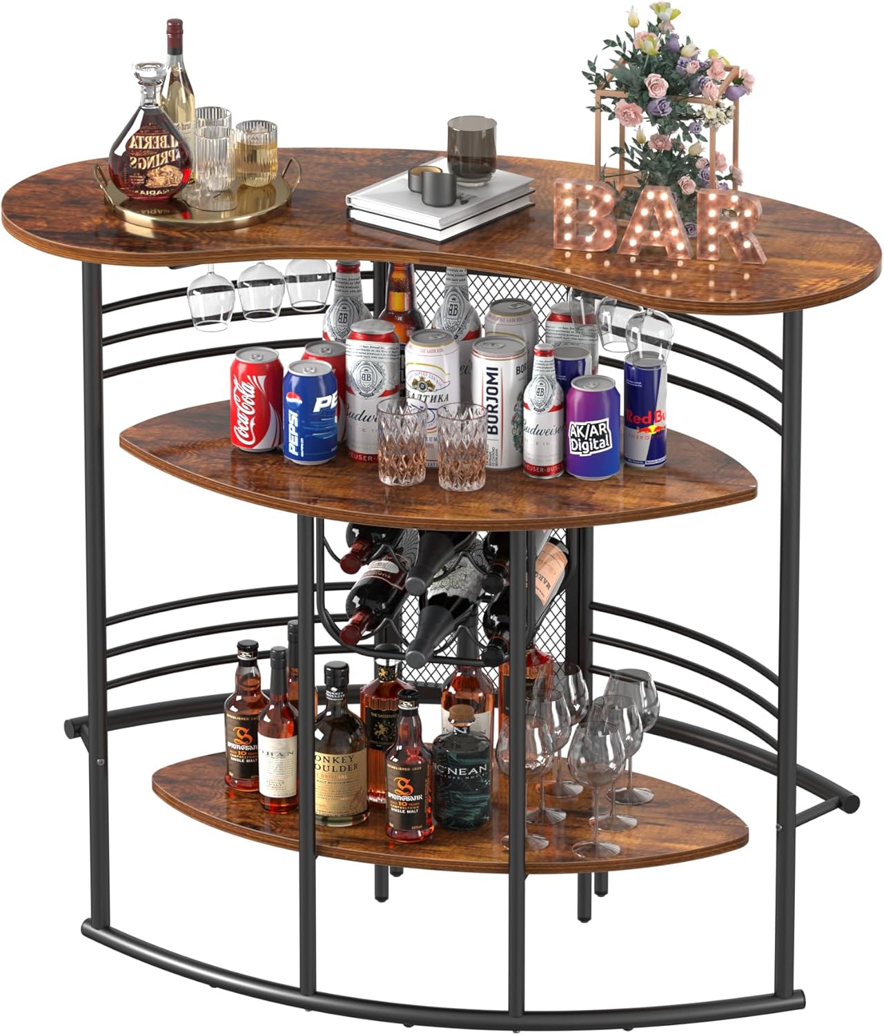 バーカウンター VECELO 27.3 Inch Industrial Metal Bar Stools with Back - Set