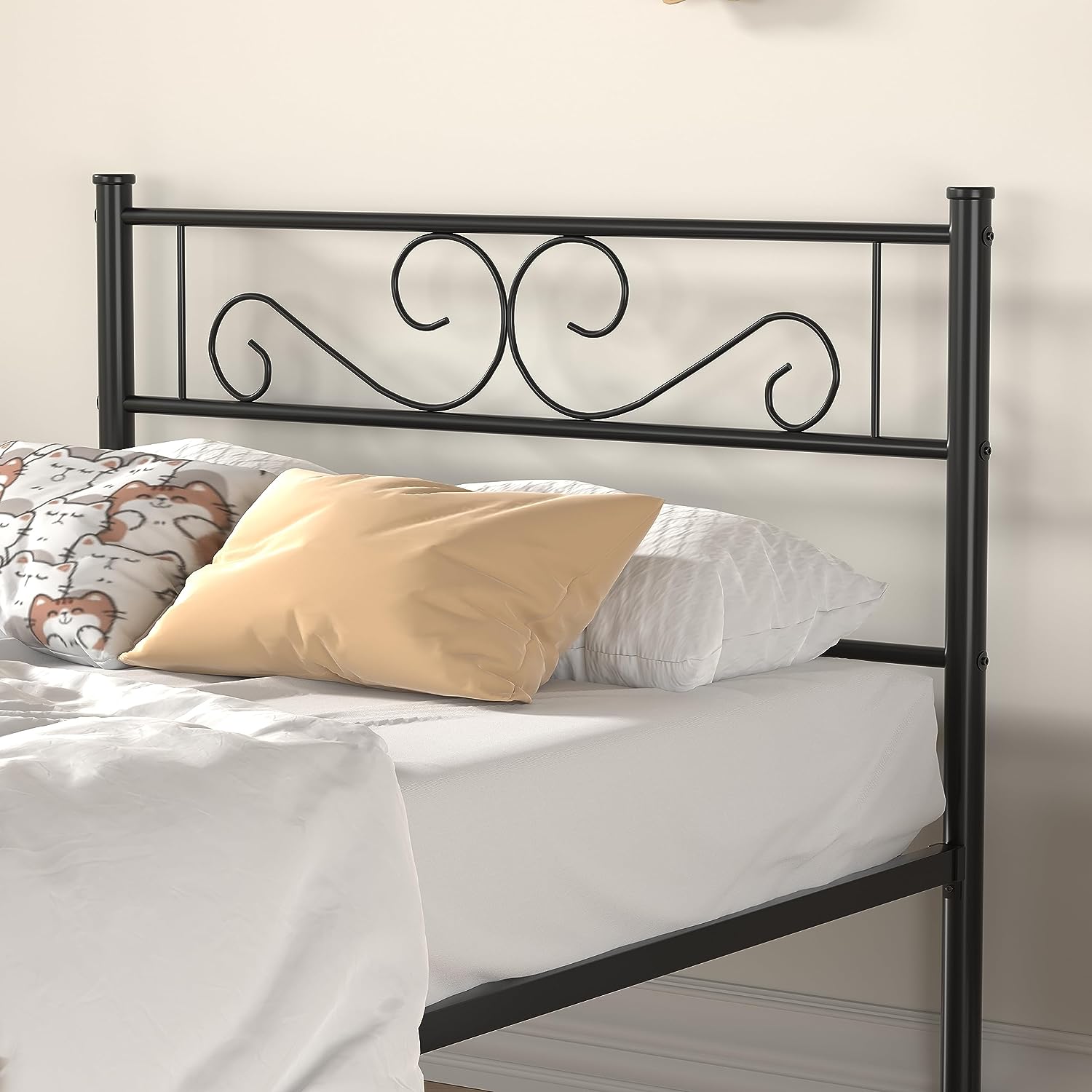 VECELO Metal Platform Bed Frame Mattress Foundation with Headboard & Footboard