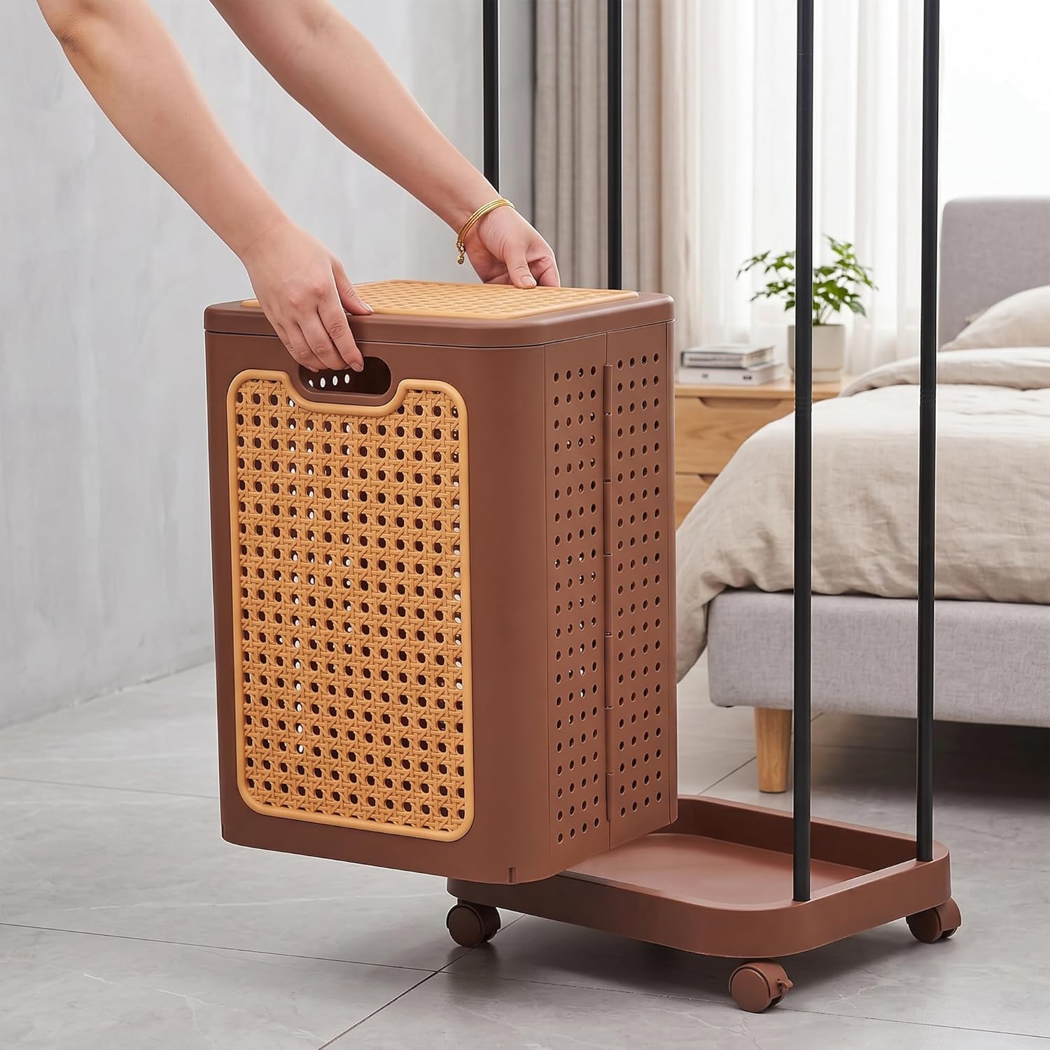 VECELO Laundry Hamper with Clothes Rack