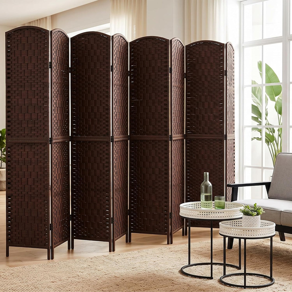 VECELO Room Divider Panel,8 Panel Partition Room Dividers