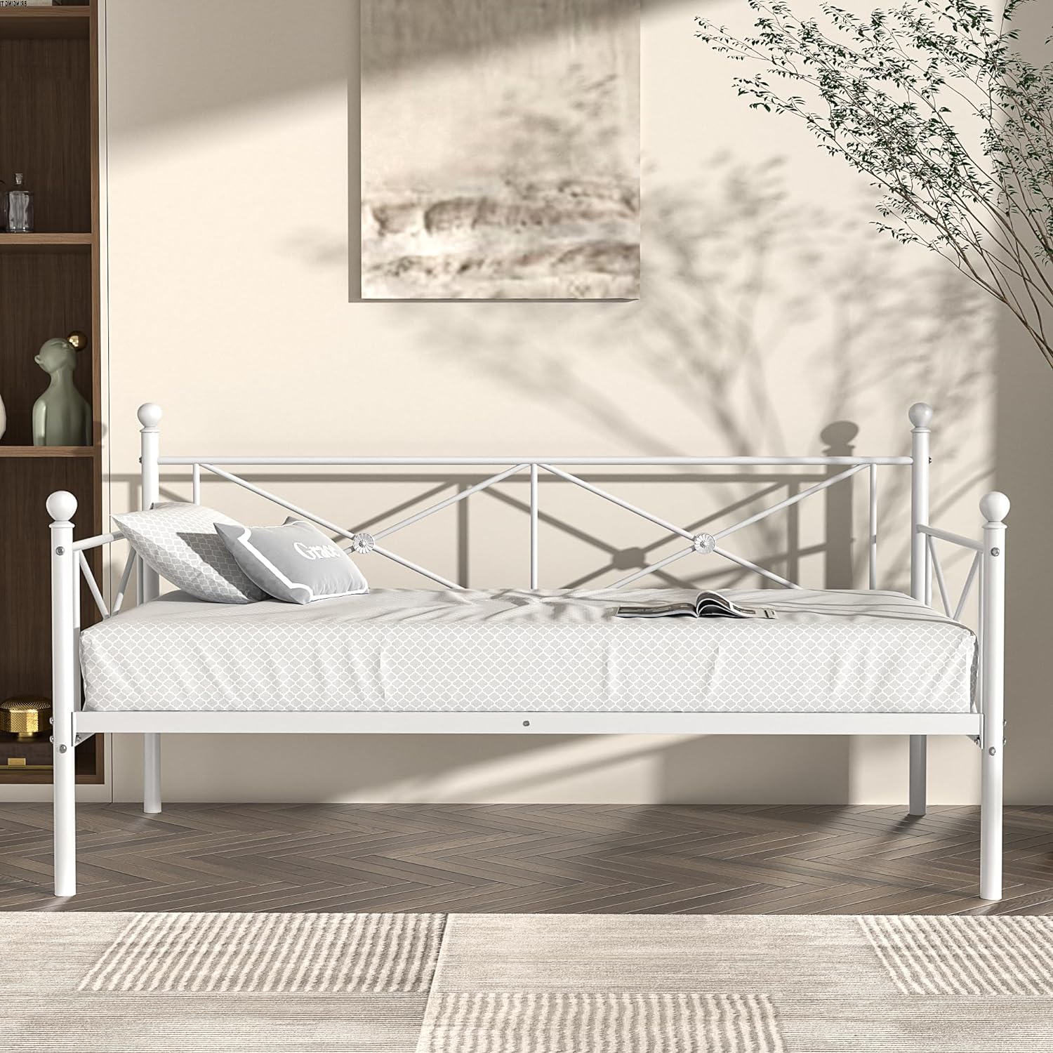 VECELO Twin Daybed with Headboard