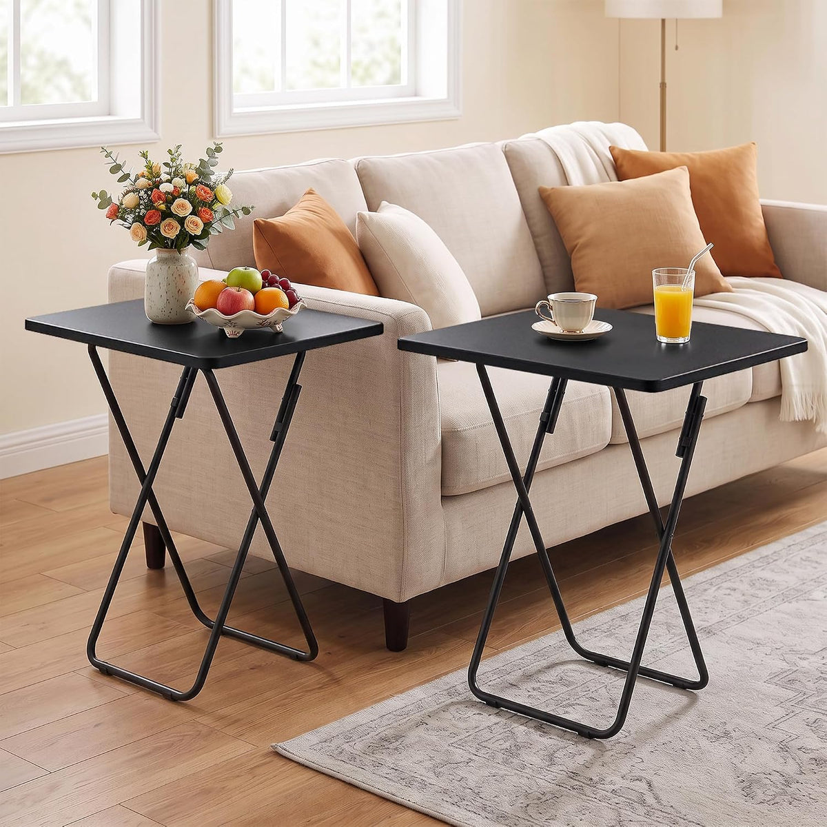 VECELO Folding Table  Portable TV Snack Trays  No Assembly Required