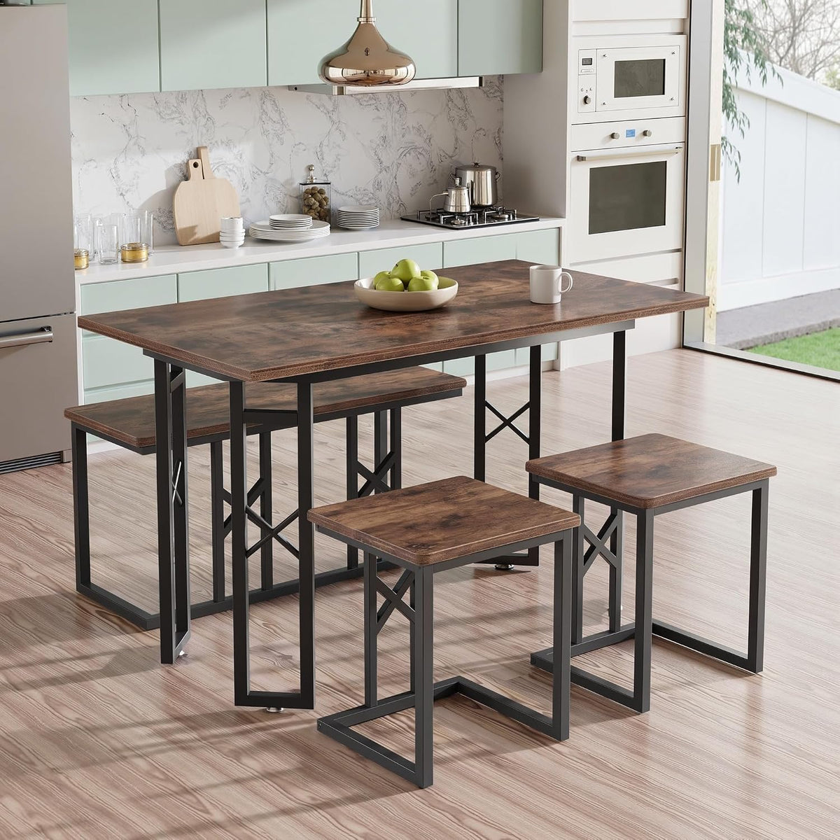 VECELO 43.3" Dining Table Set for 4