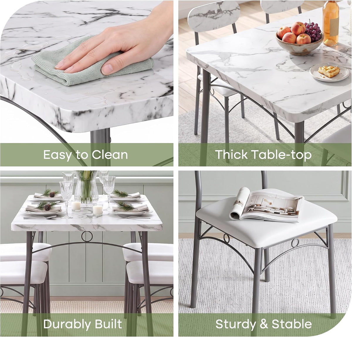 VECELO Dining Table Set