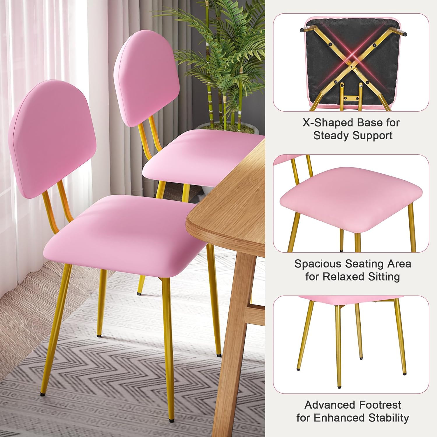 VECELO Dining Chairs Set of 2