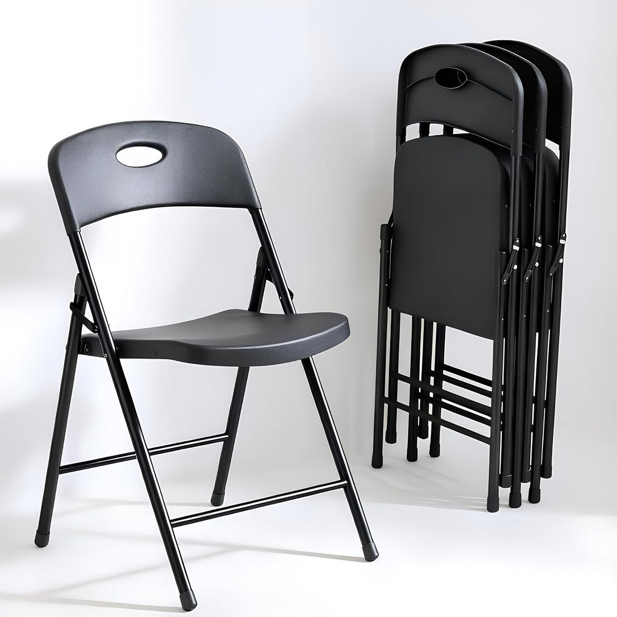 VECELO Folding Chairs 4 Pack for Indoor/Outdoor Use