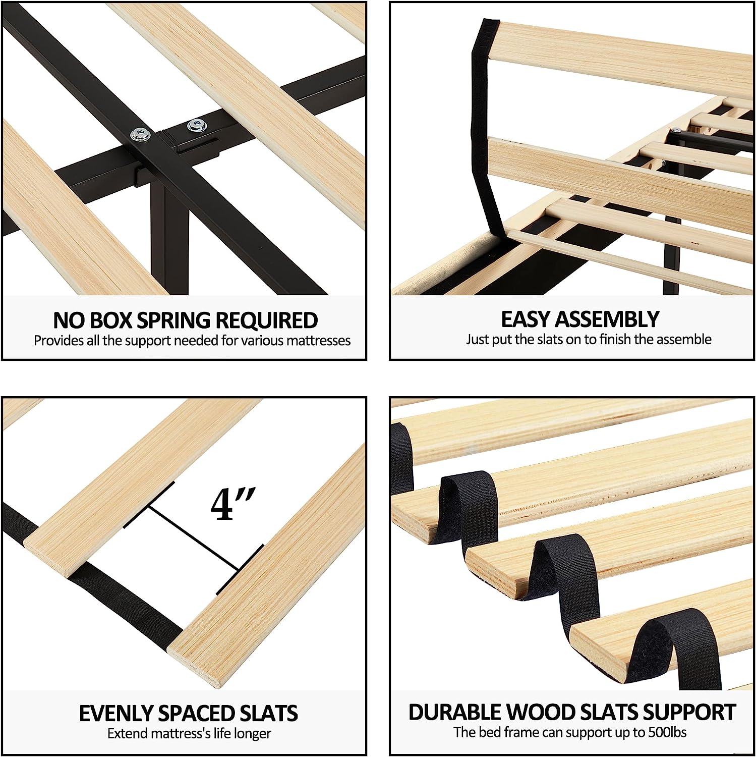VECELO Modern Platform Bed Frame/Mattress Foundation