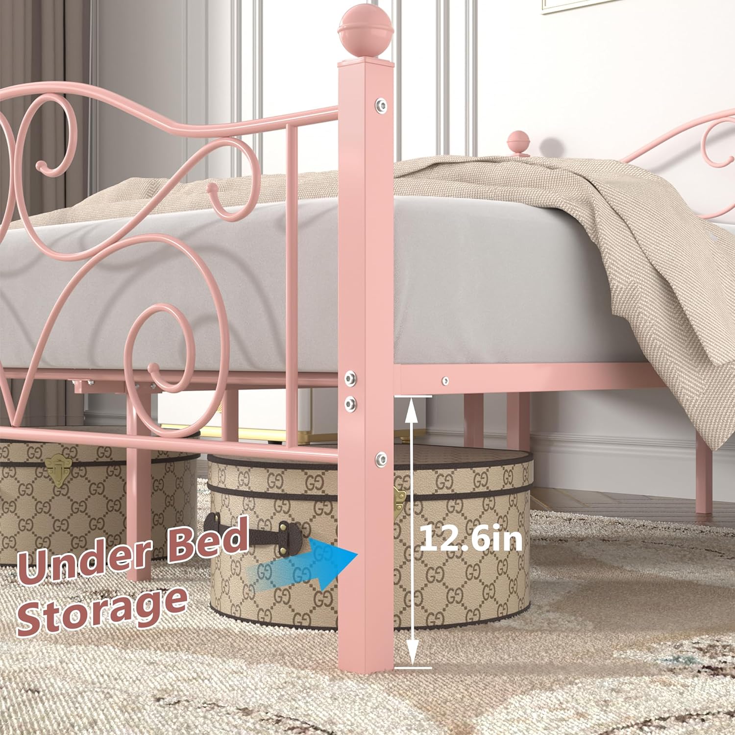 VECELO Classic Metal Bed Frame Mattress Foundation - VECELO